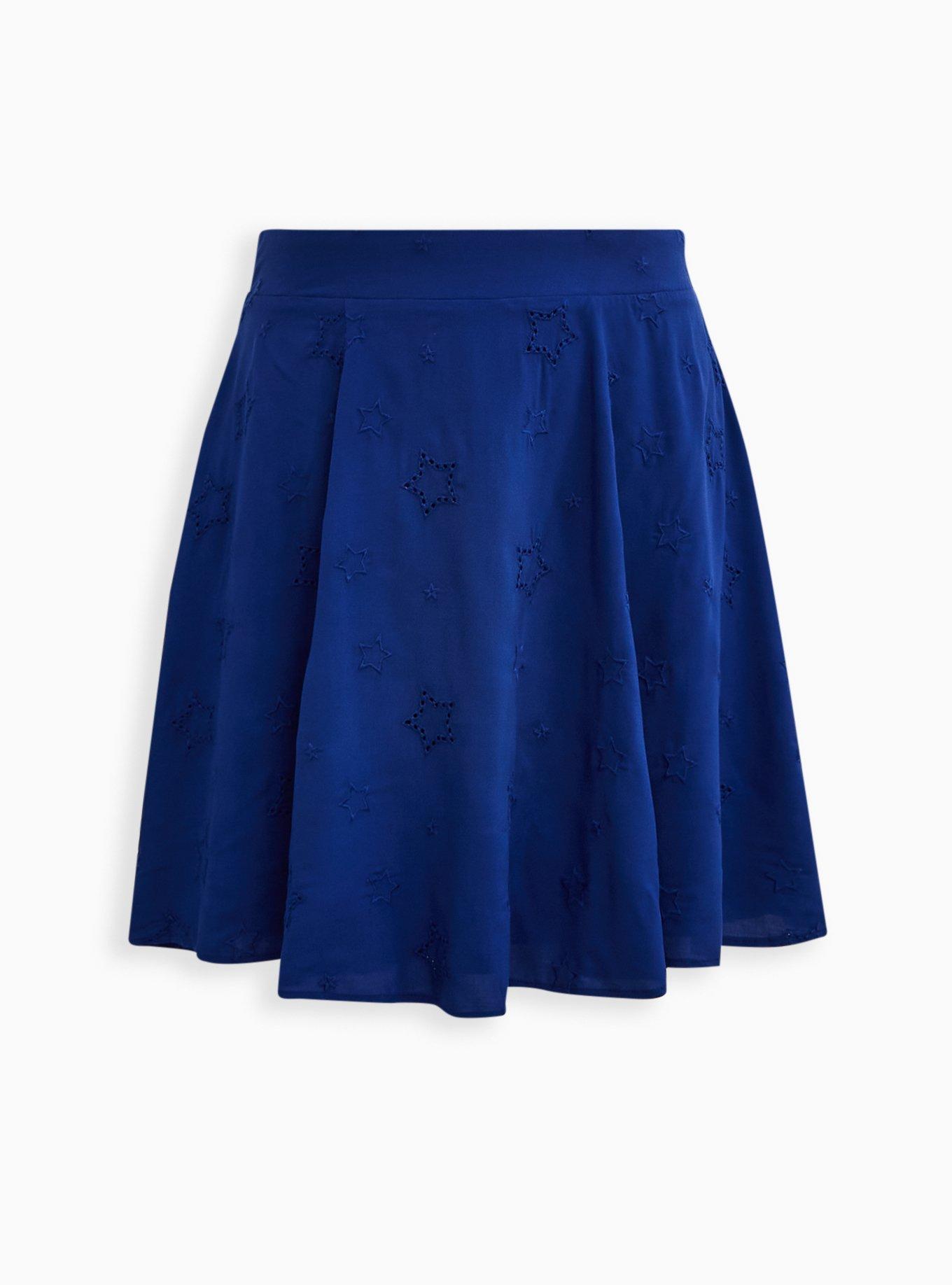 Embroidered Eyelet Skirt - Challis Blue , SODALITE BLUE, hi-res