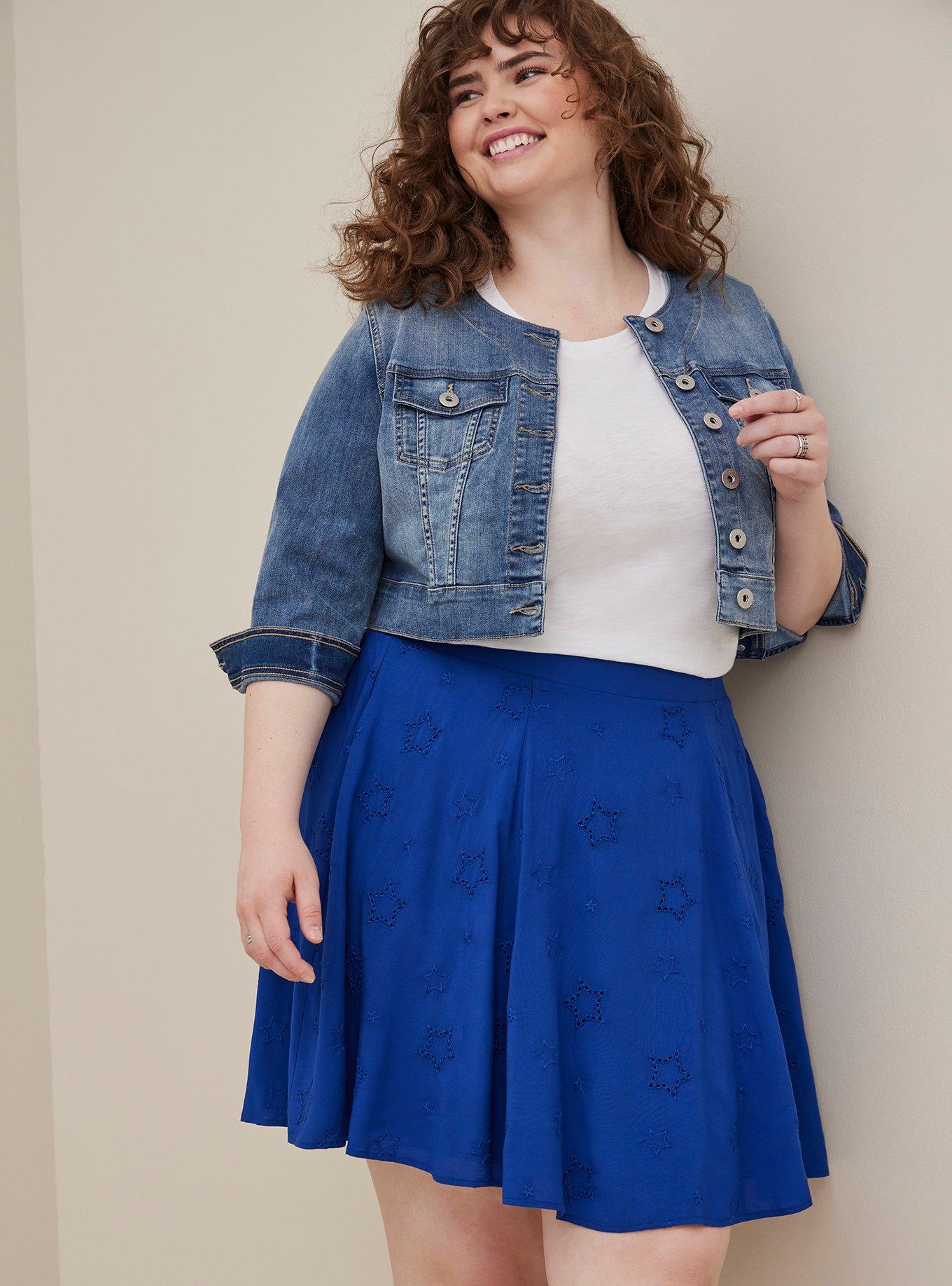 Embroidered Eyelet Skirt - Challis Blue , SODALITE BLUE, hi-res