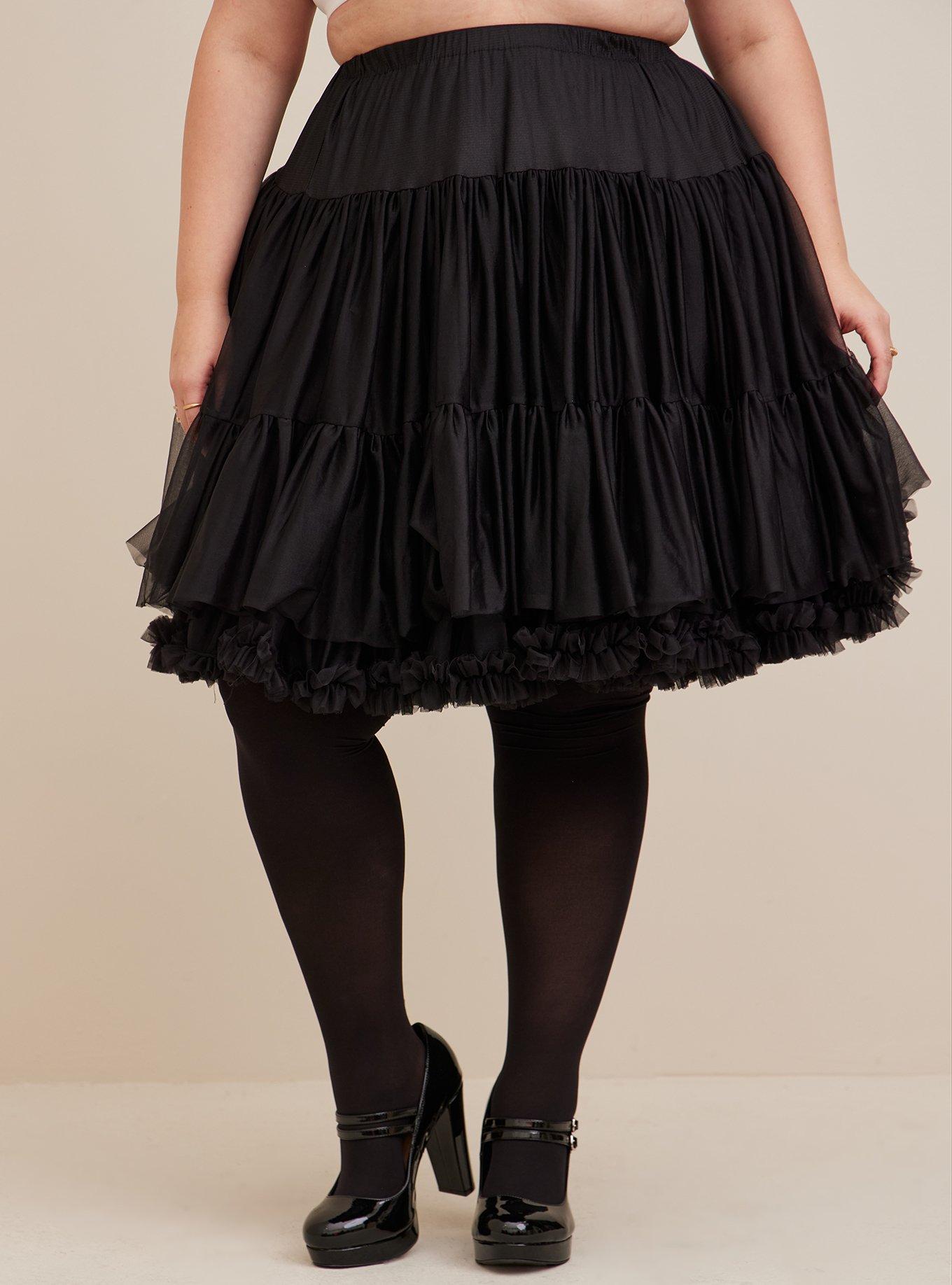 Plus Size Layering Midi Petticoat Tulle Black Torrid