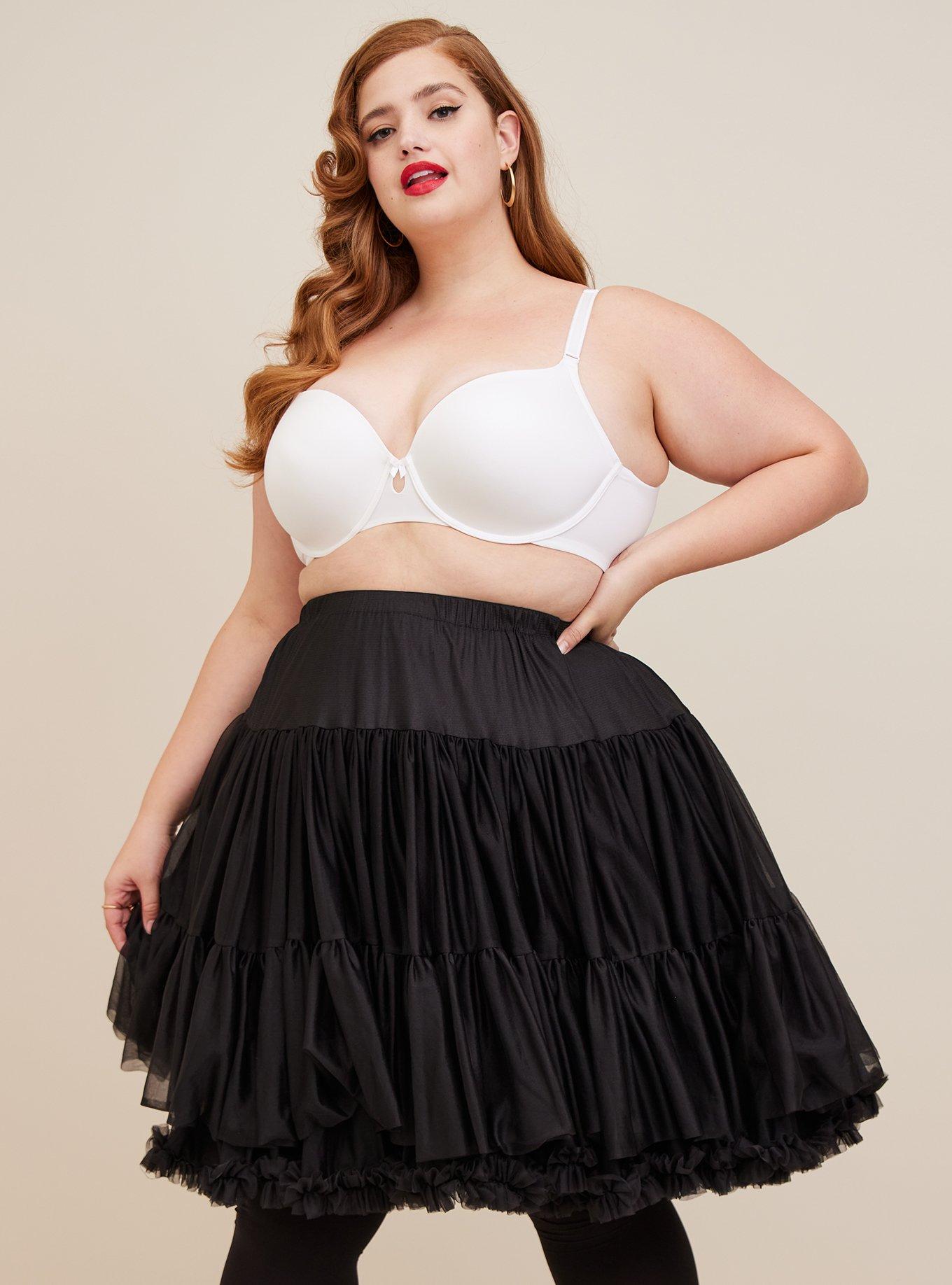 Black Crinoline Plus Size Petticoat for Women