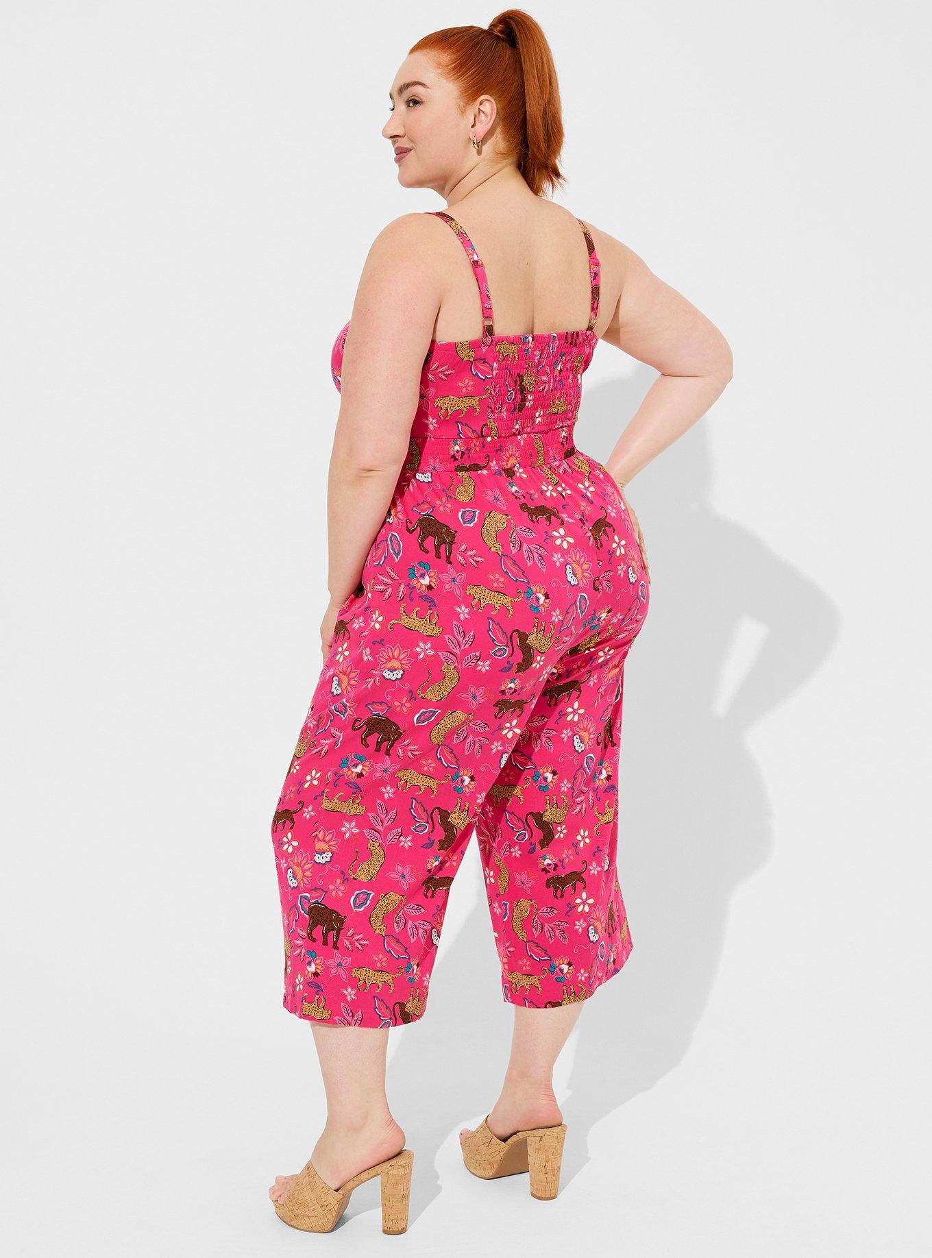 Plus Floral Culotte Jumpsuit