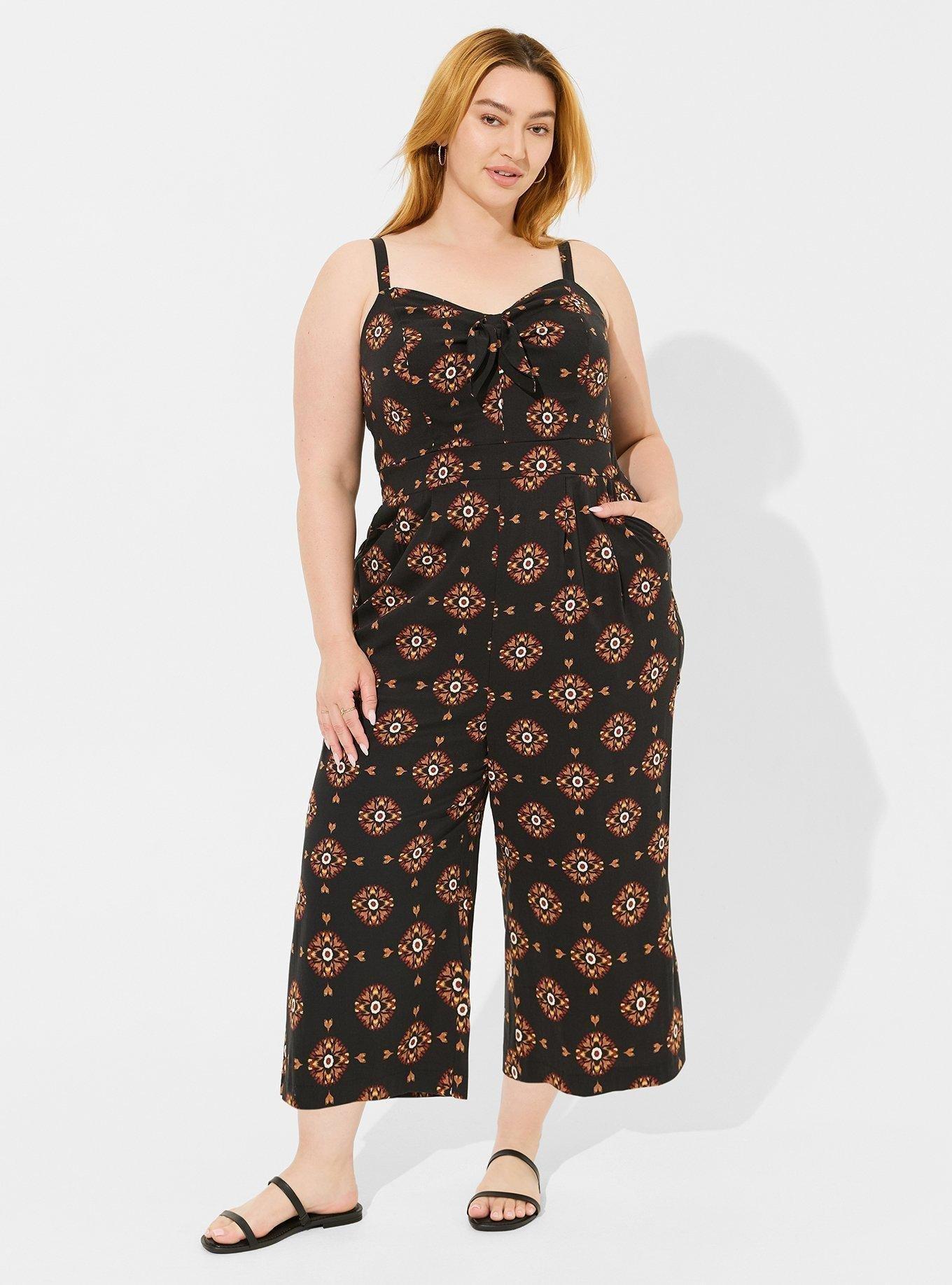 Plus Size Tie Front Culotte Jumpsuit Torrid