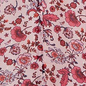 Chiffon Ruched Sleeve Kimono, FLORAL PINK, swatch
