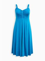 Midi Super Soft Button-Front Dress, BLUE, hi-res