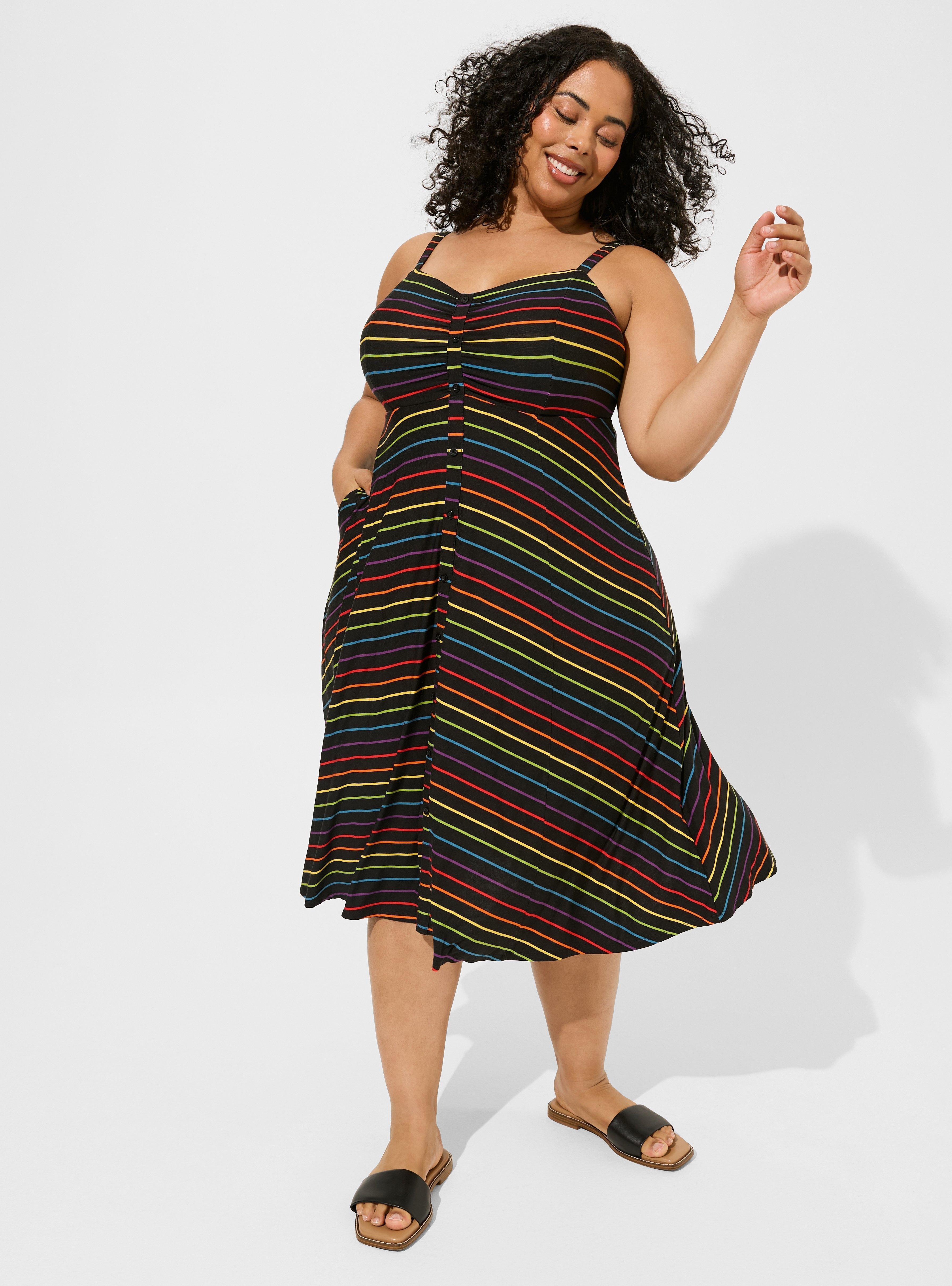 Torrid soft mesh spotted black Tiered midi dress sold