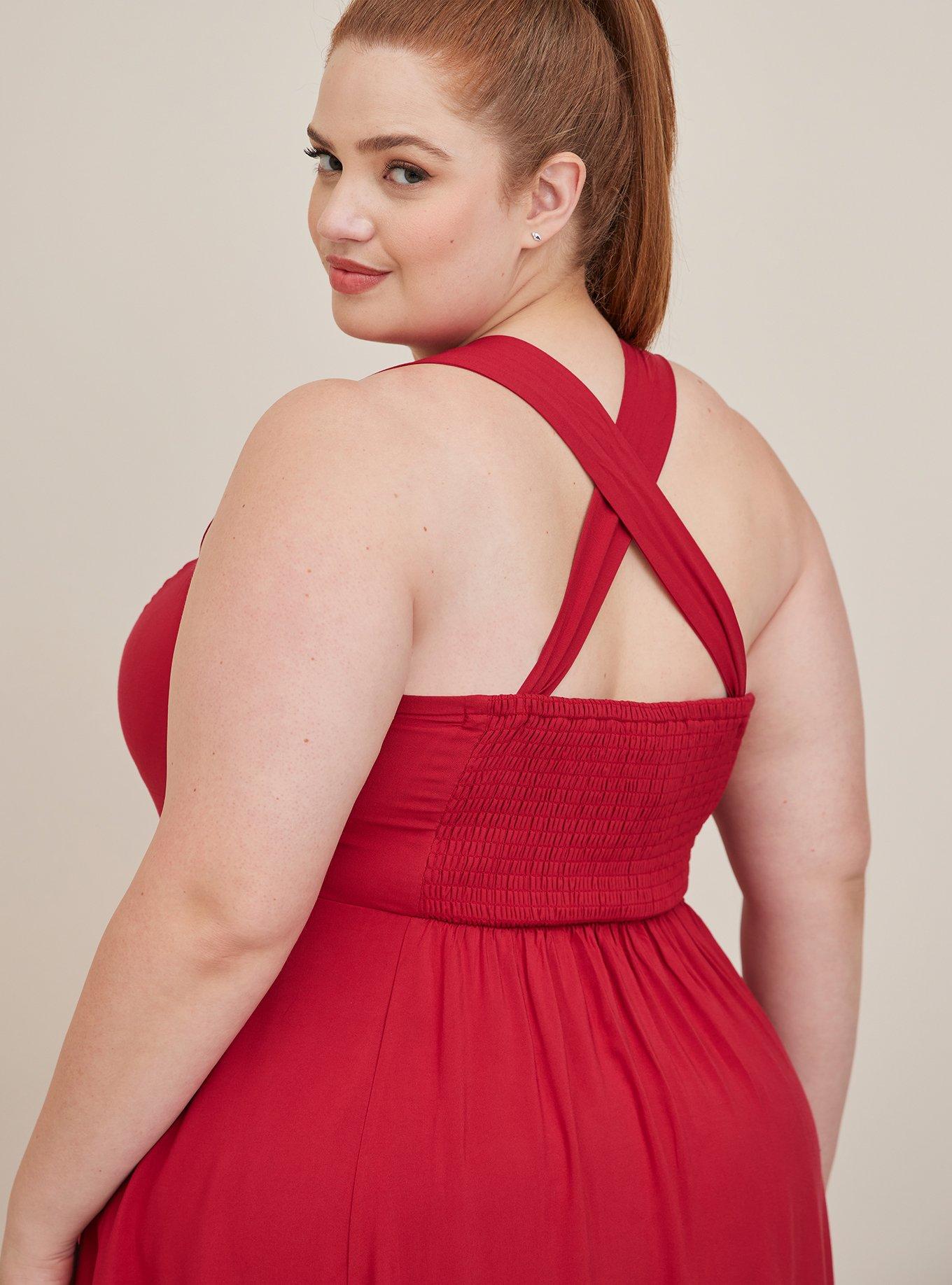 Red vintage clearance halter dress