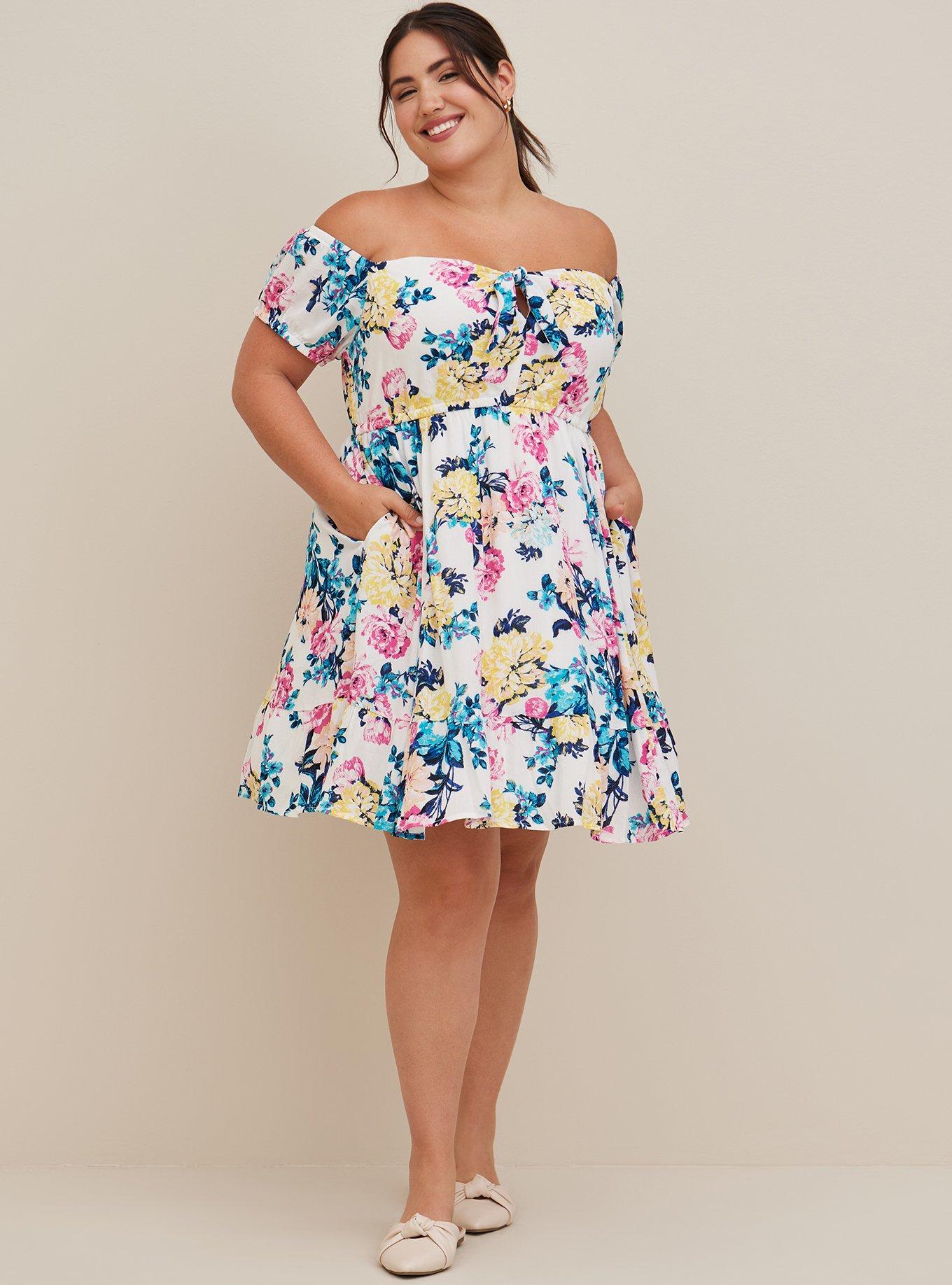 Plus Size - Olive Gauze Flutter Sleeve Skater Dress - Torrid