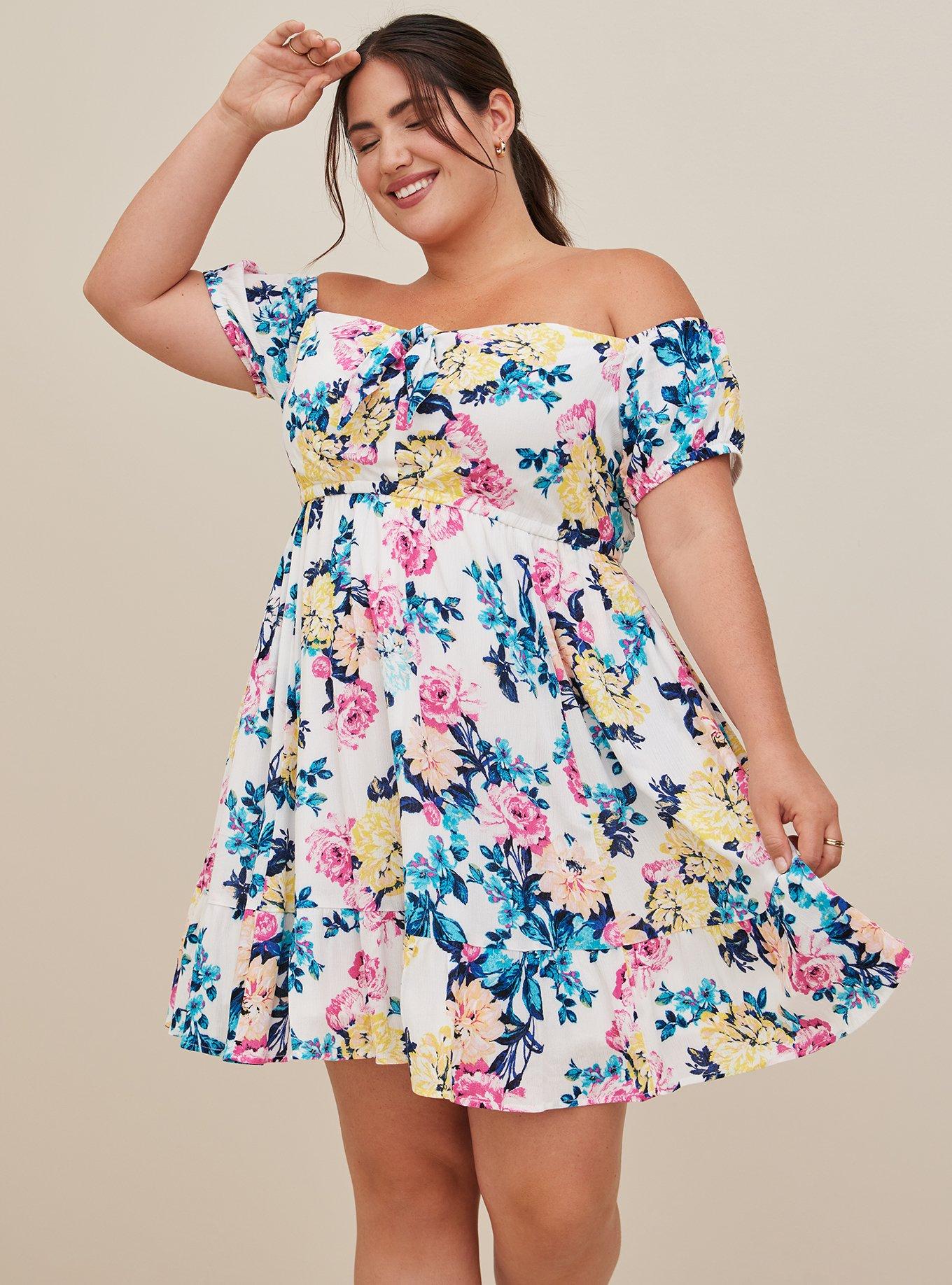 Plus Size - Olive Gauze Flutter Sleeve Skater Dress - Torrid