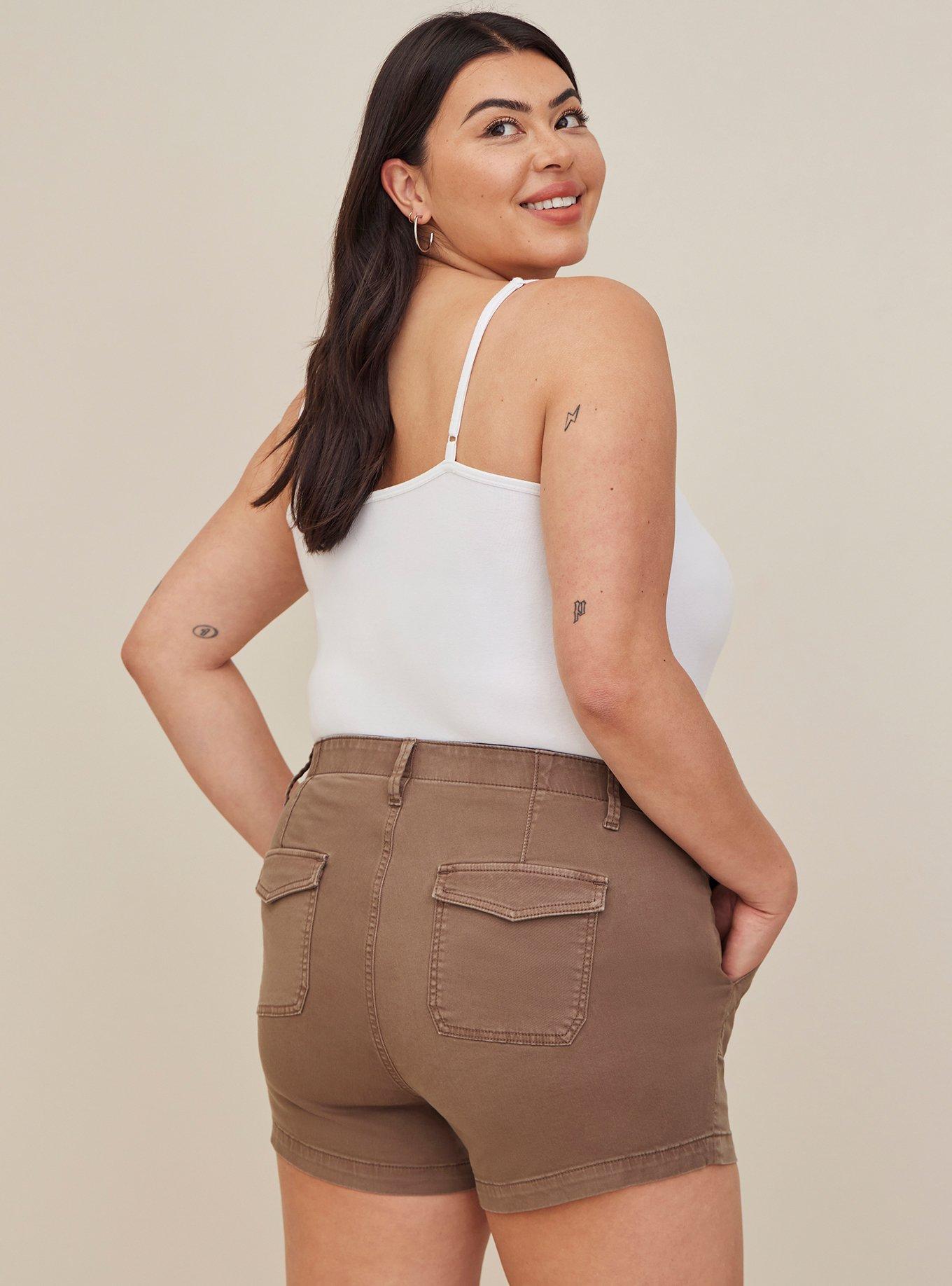 Plus Size 3.5 Inch Comfort Flex Waistband Chino High-Rise Short, MOREL, alternate