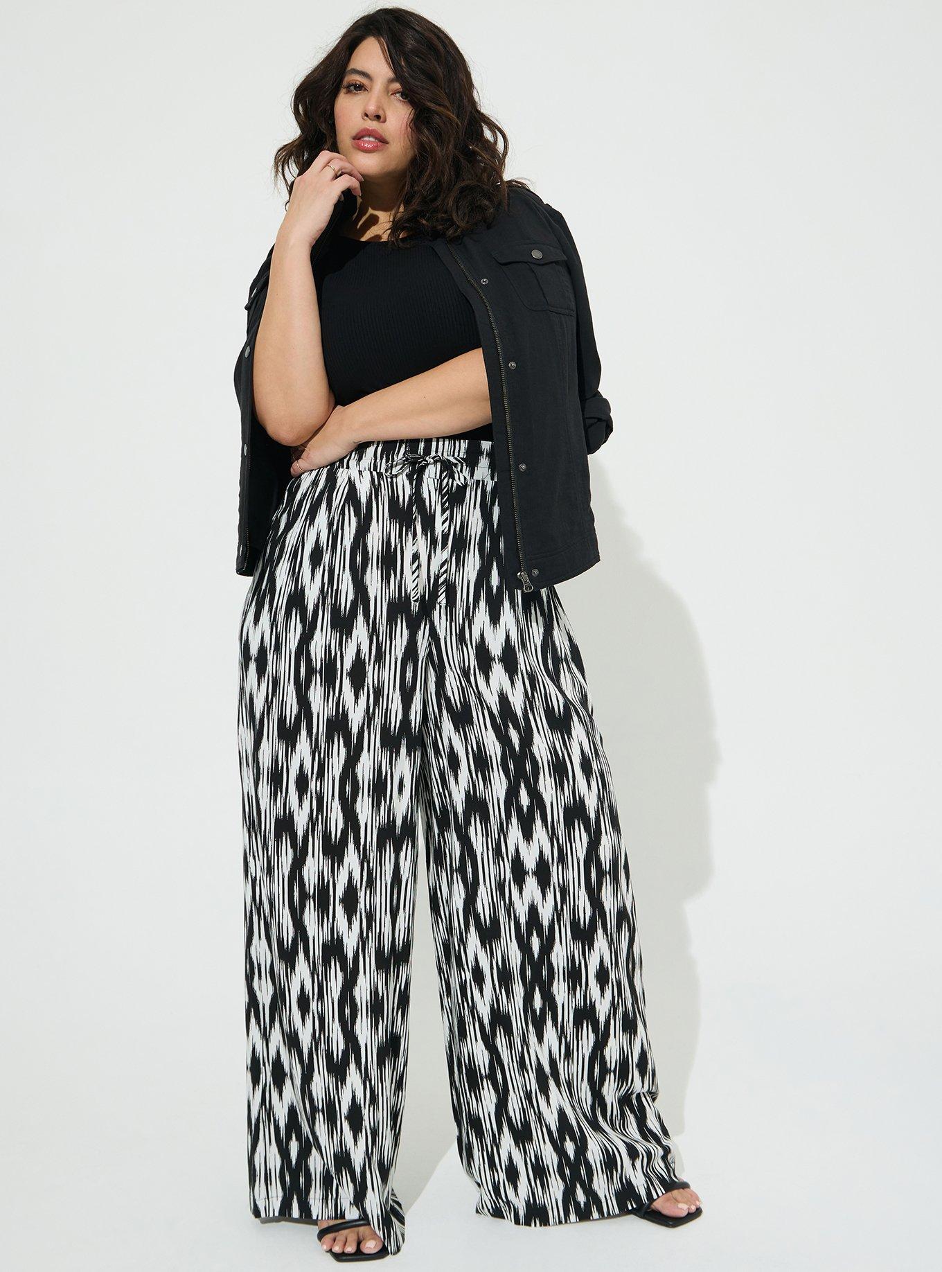 Plus Size - Pull-On Wide Leg Stretch Challis High-Rise Pant - Torrid