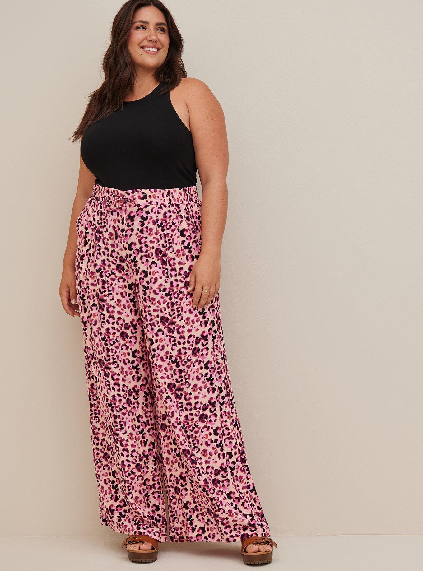 Plus Size Pull-On Wide Leg Stretch Challis High-Rise Pant Torrid