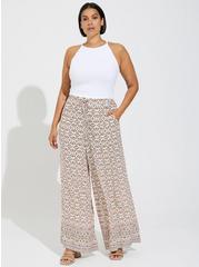 Pull-On Wide Leg Stretch Challis High-Rise Pant, PRISTINE FLORAL, hi-res