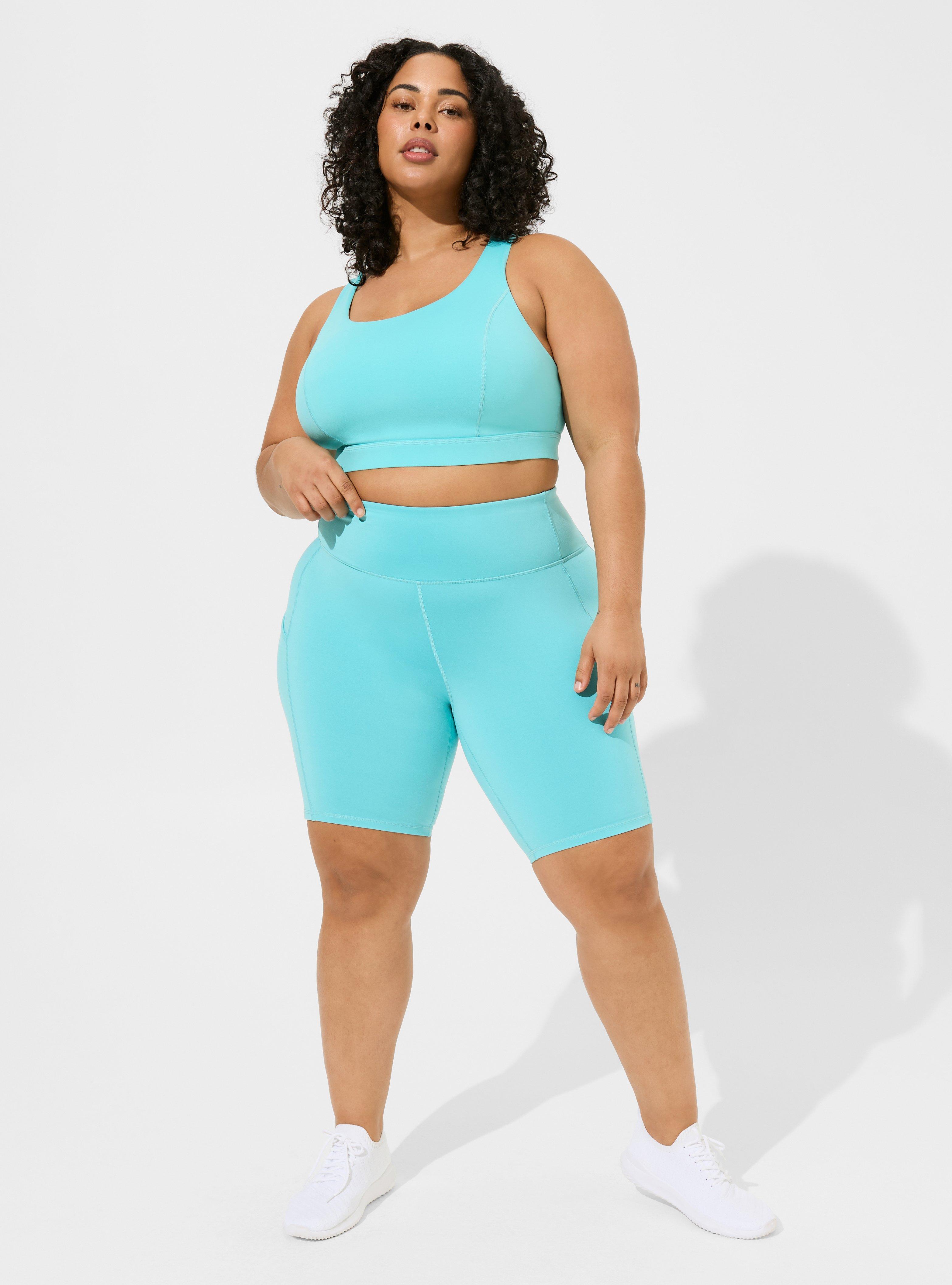 Brushed Microfiber High Waisted Plus Size Sport Leggings with Side Pockets