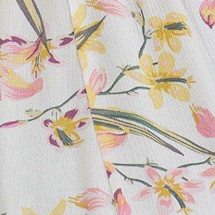 Plus Size Babydoll Crinkle Gauze Smocked Back Puff Sleeve Top, FLORAL WHITE, swatch