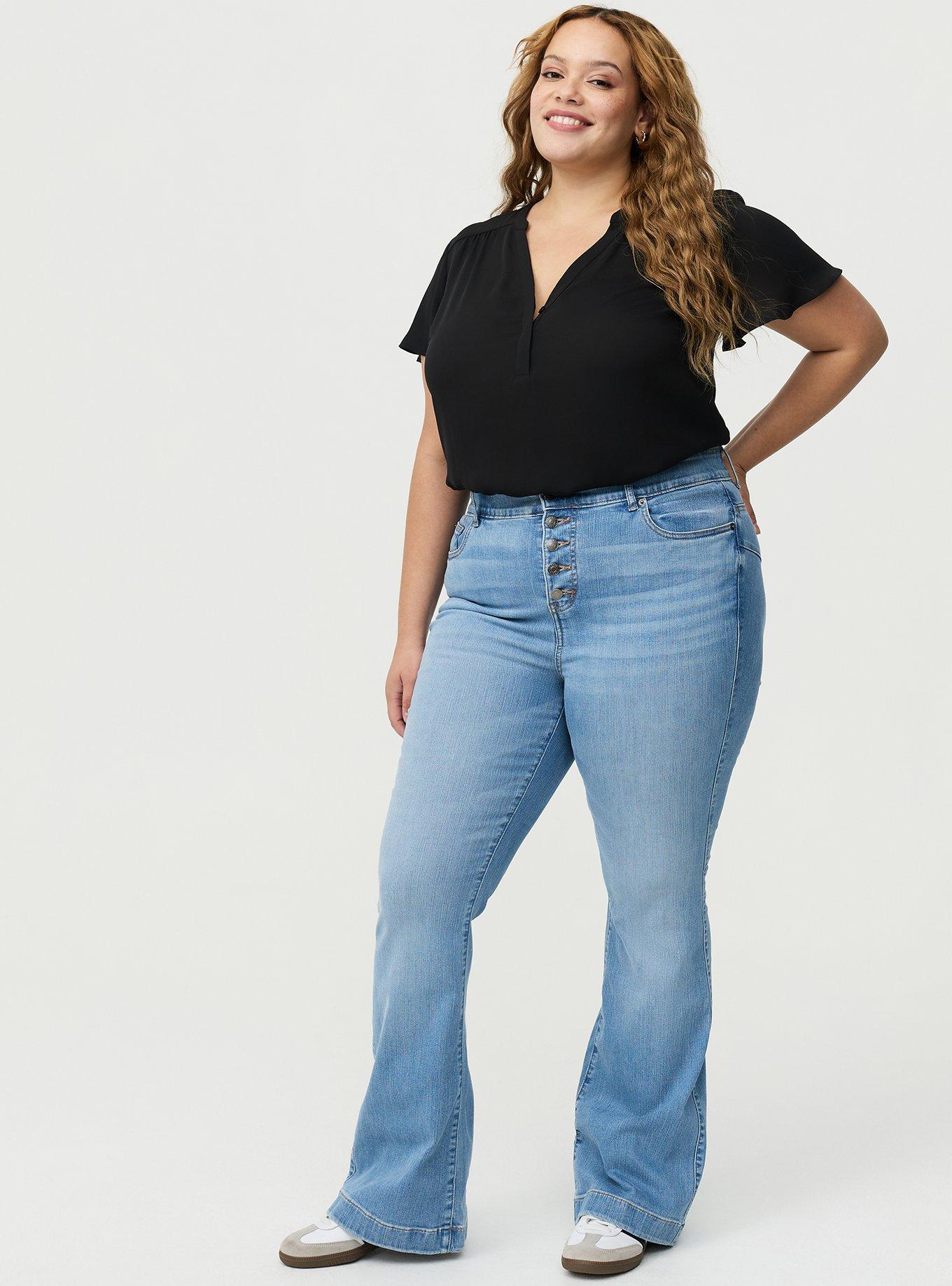 Harper Flutter Sleeve Blouse, DEEP BLACK, alternate