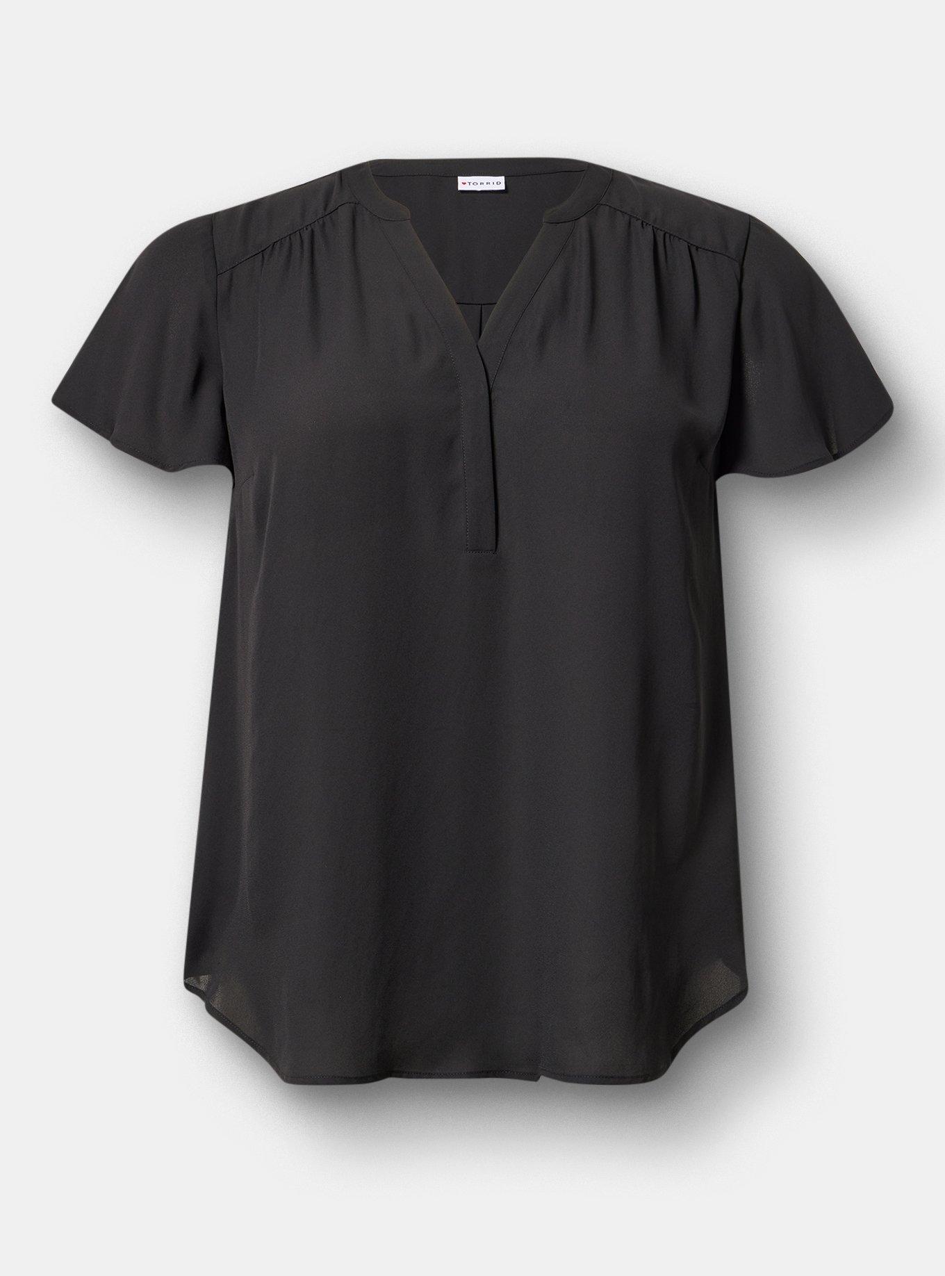 Harper Flutter Sleeve Blouse, DEEP BLACK, hi-res