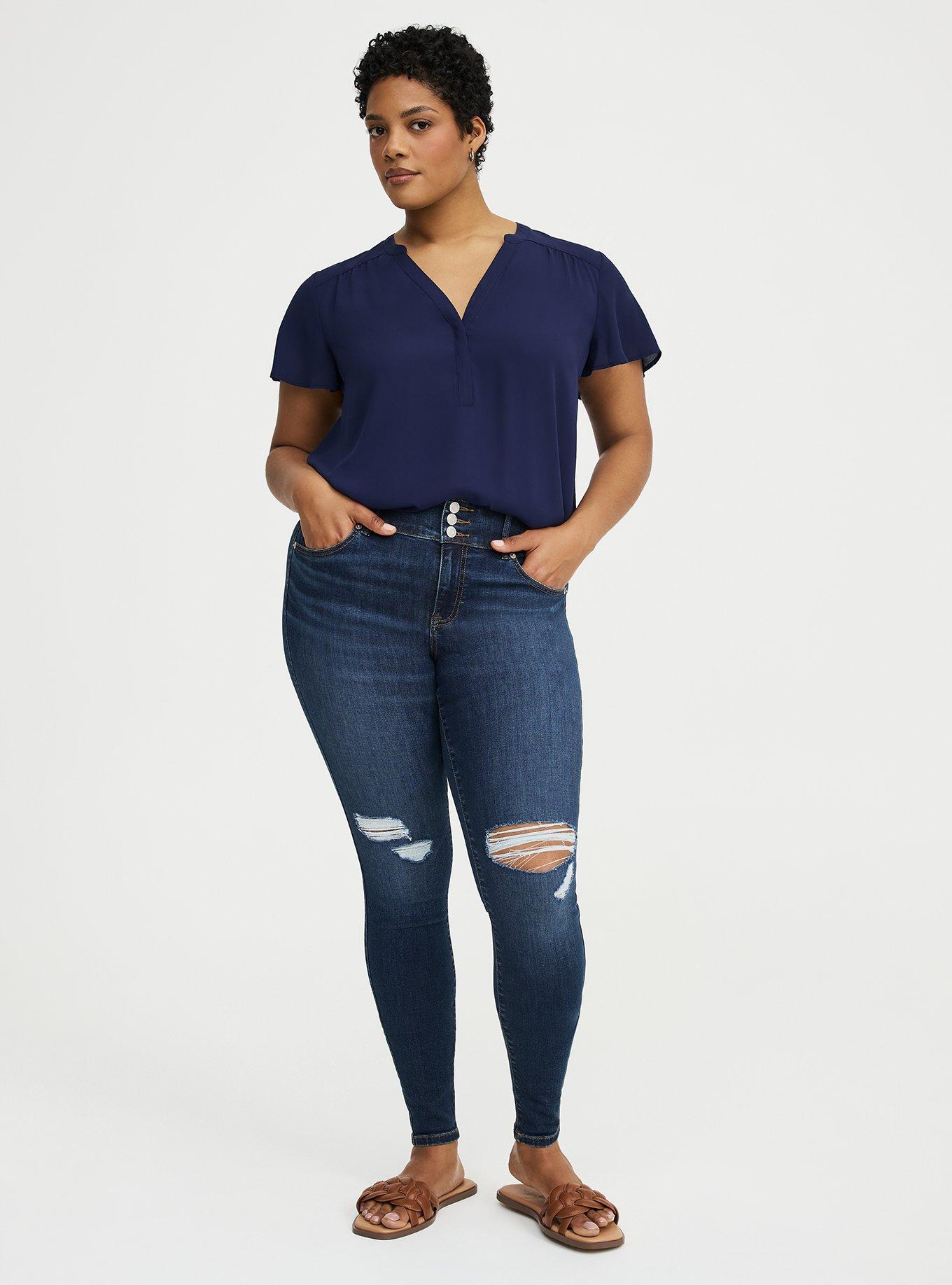 Harper Flutter Sleeve Blouse, PEACOAT, alternate