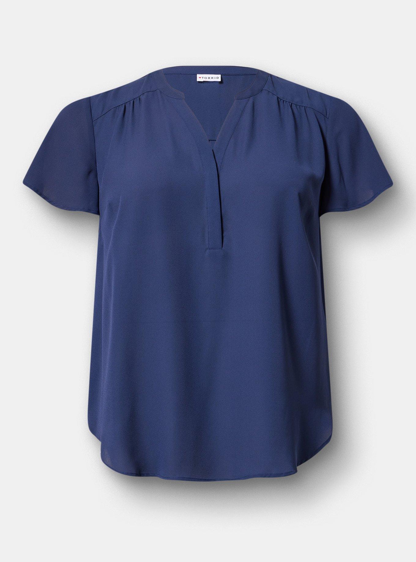 Harper Flutter Sleeve Blouse, PEACOAT, hi-res