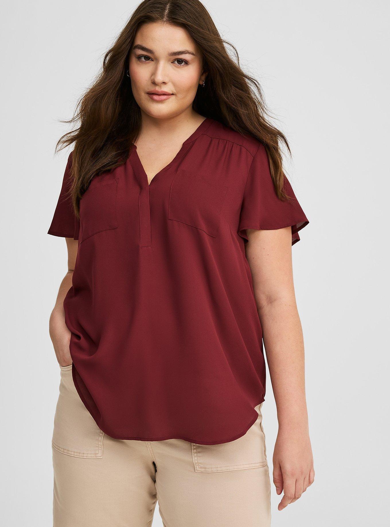 Harper Flutter Sleeve Faux Leather Top Harper Flutter Sleeve Faux Leather Top