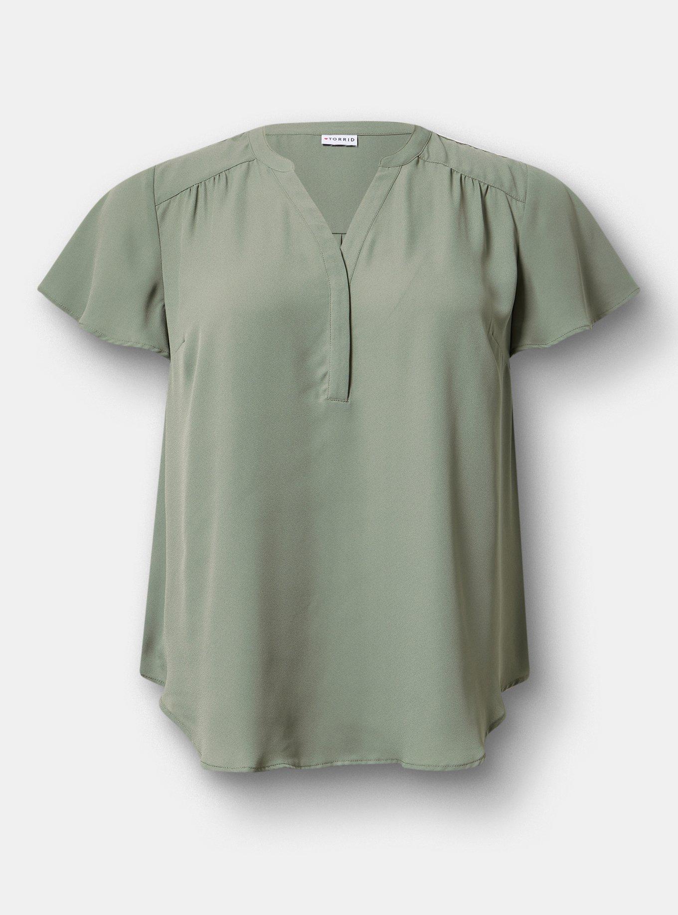 Harper Flutter Sleeve Blouse, AGAVE GREEN, hi-res