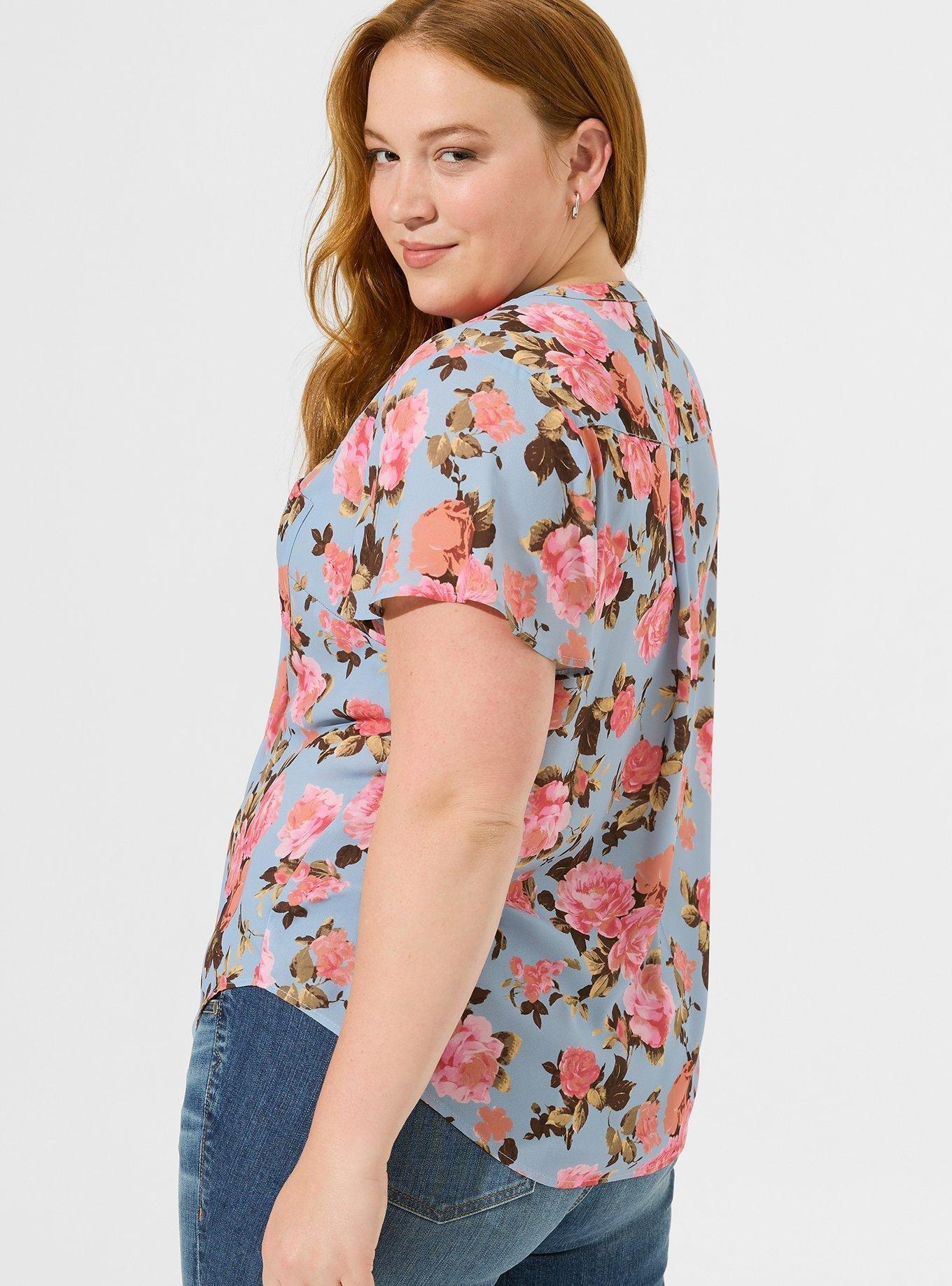 Harper Georgette Pullover Flutter Blouse