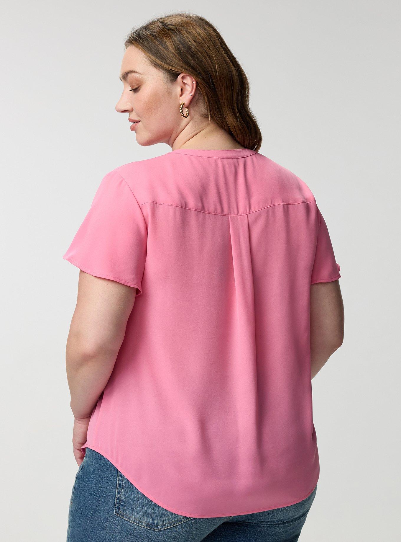 Harper Flutter Sleeve Blouse, AURORA PINK, alternate