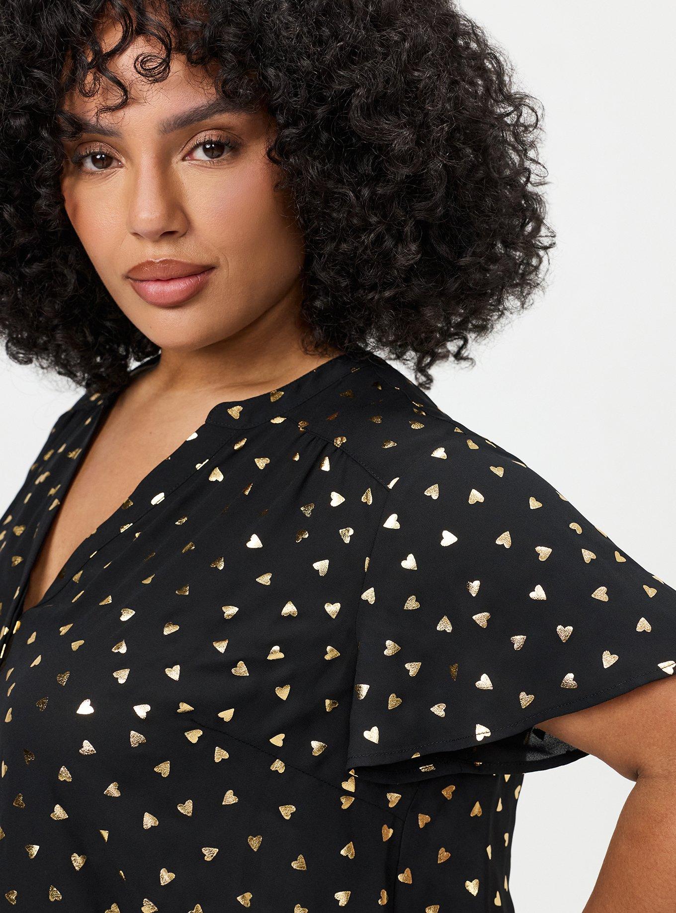 Harper Flutter Sleeve Blouse, HEARTS OUT, alternate