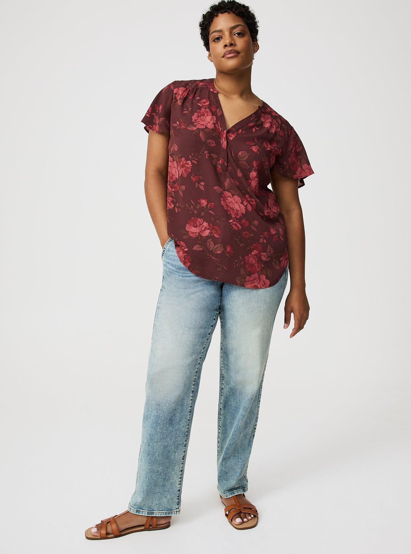 Harper Georgette Pullover Flutter Blouse