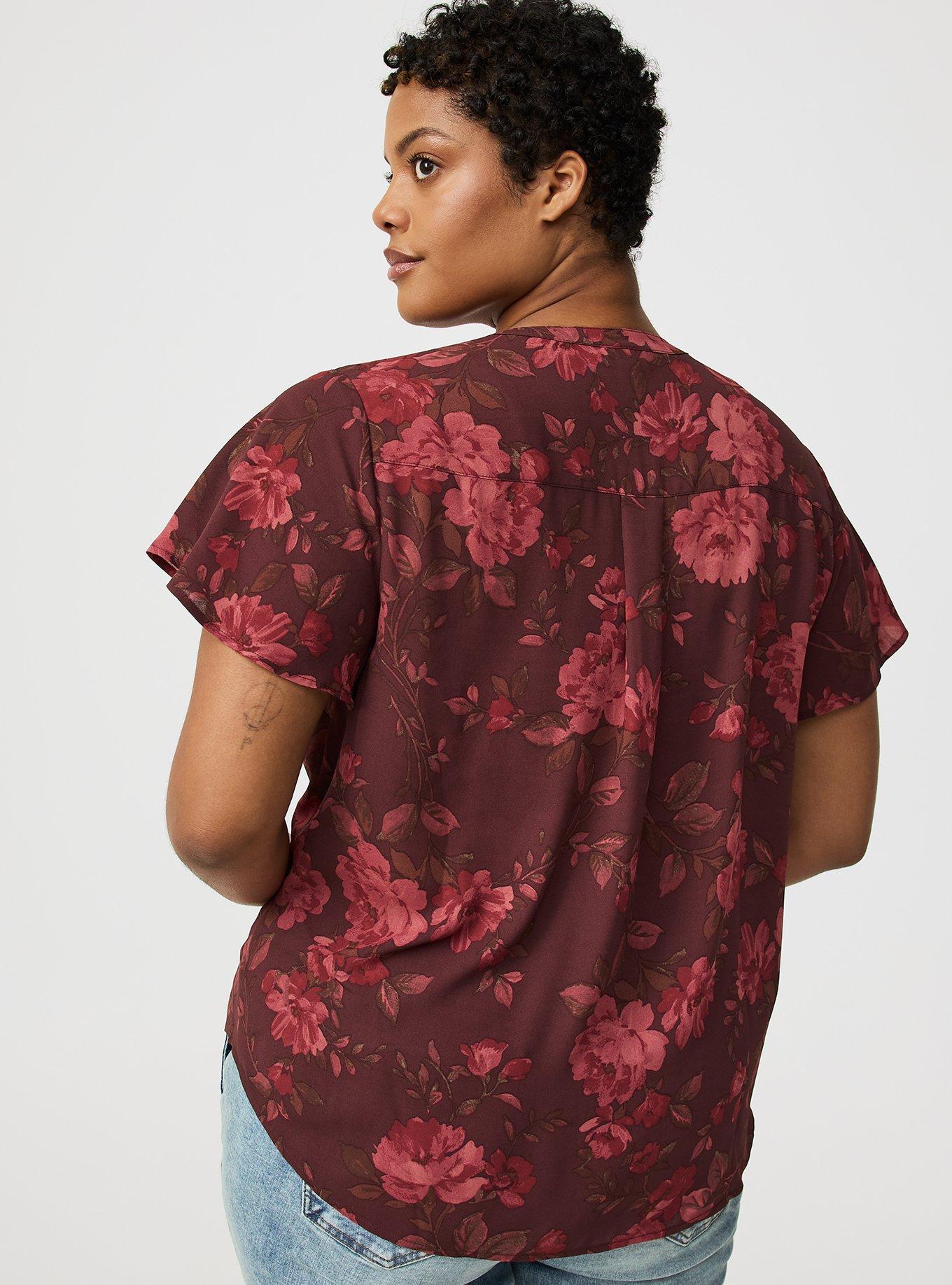 Harper Georgette Pullover Flutter Blouse