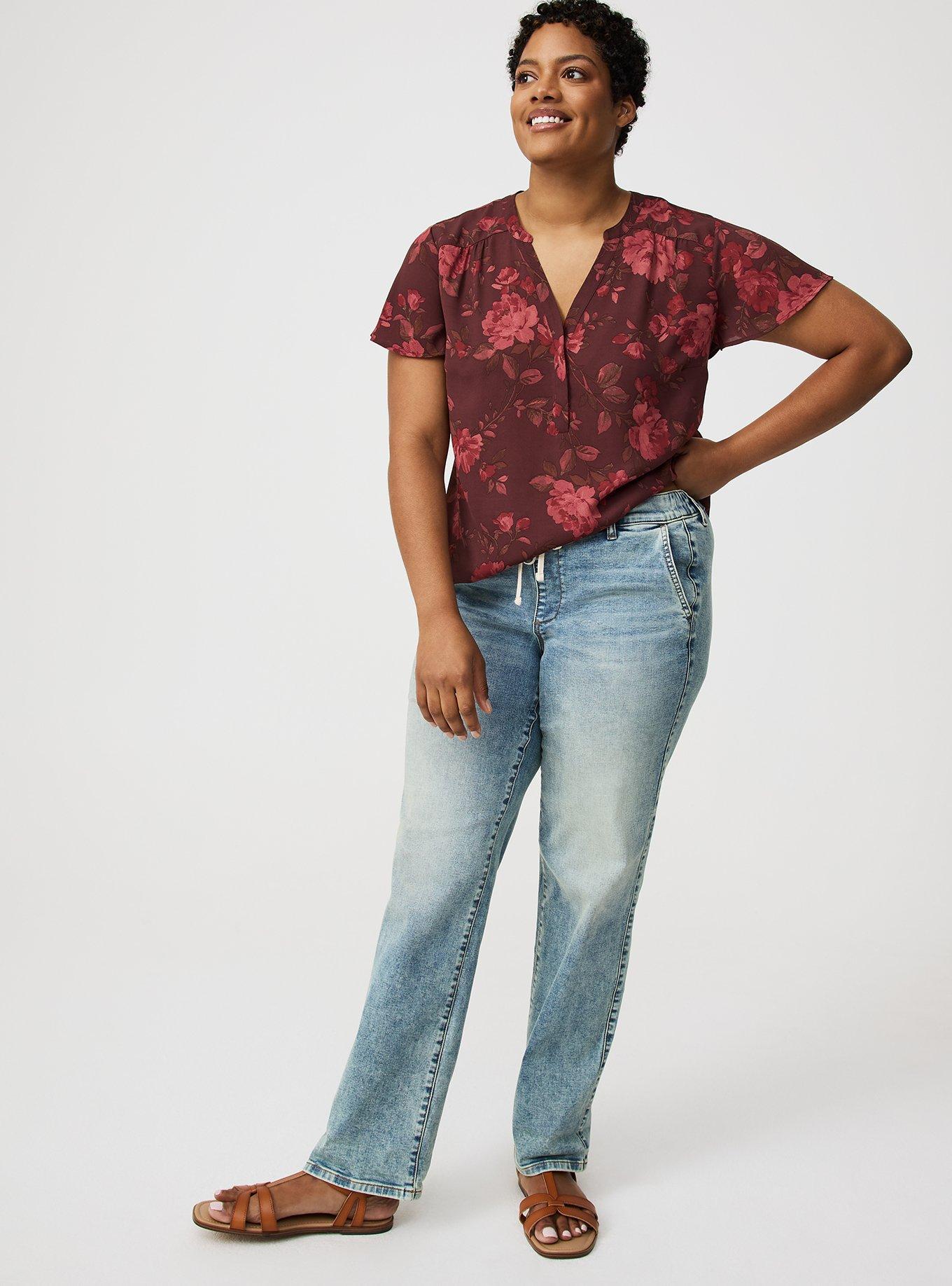 Harper Georgette Pullover Flutter Blouse