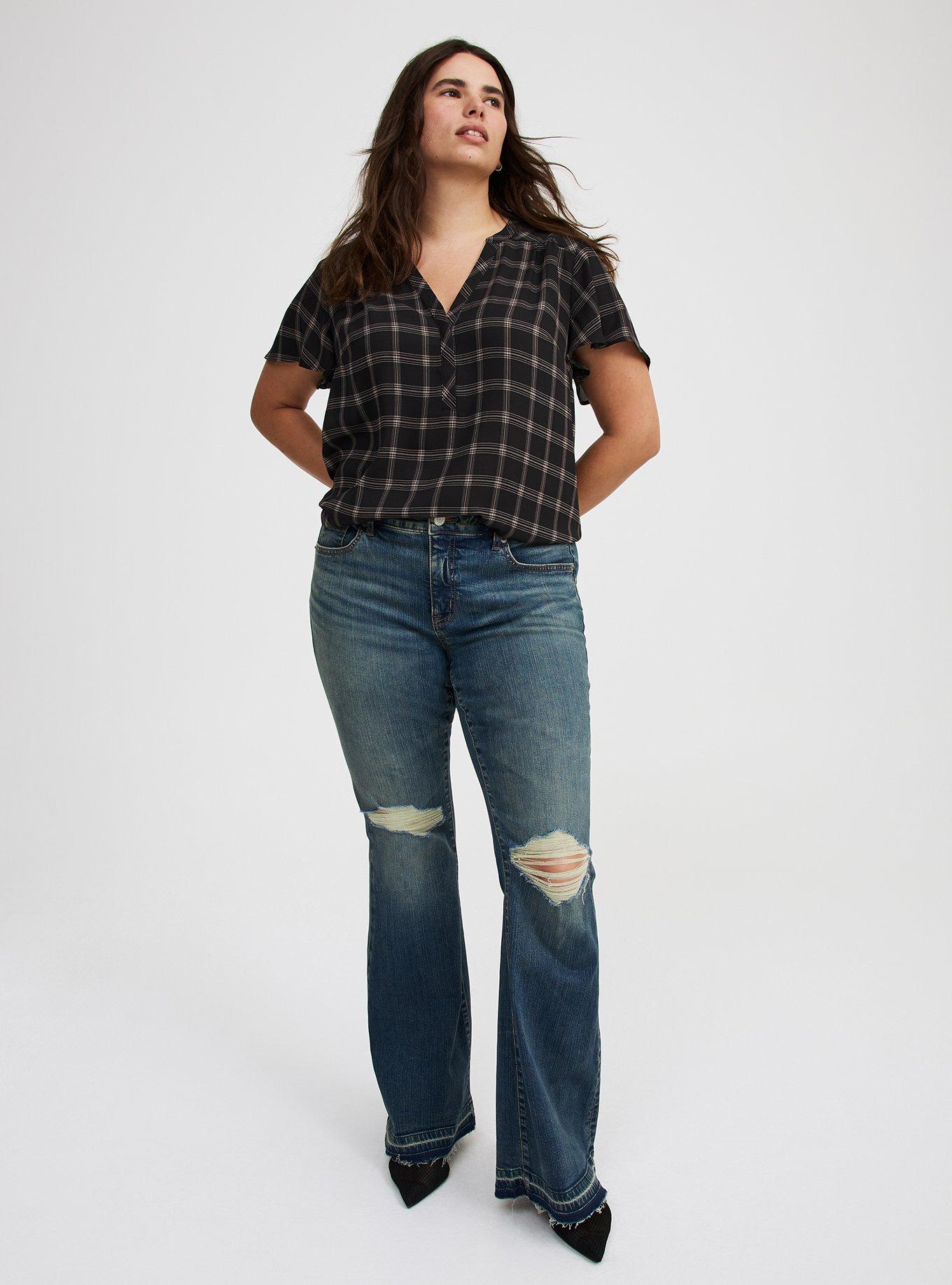 Harper Georgette Pullover Flutter Blouse
