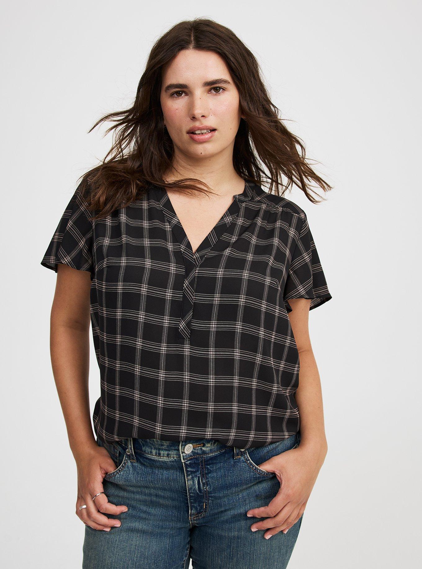 Harper Georgette Pullover Flutter Blouse