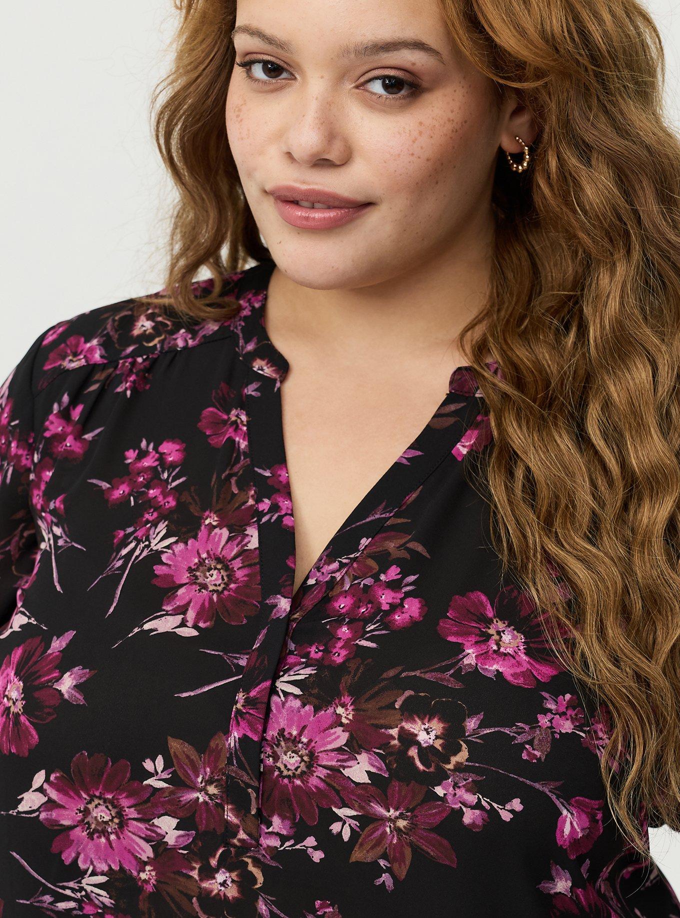 Harper Flutter Sleeve Blouse, WHIMSICAL DAISY FLORAL BLACK, alternate