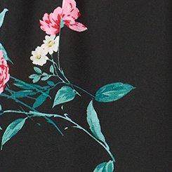 Harper Flutter Sleeve Blouse, CHEERFUL ROSES FLORAL BLACK, swatch