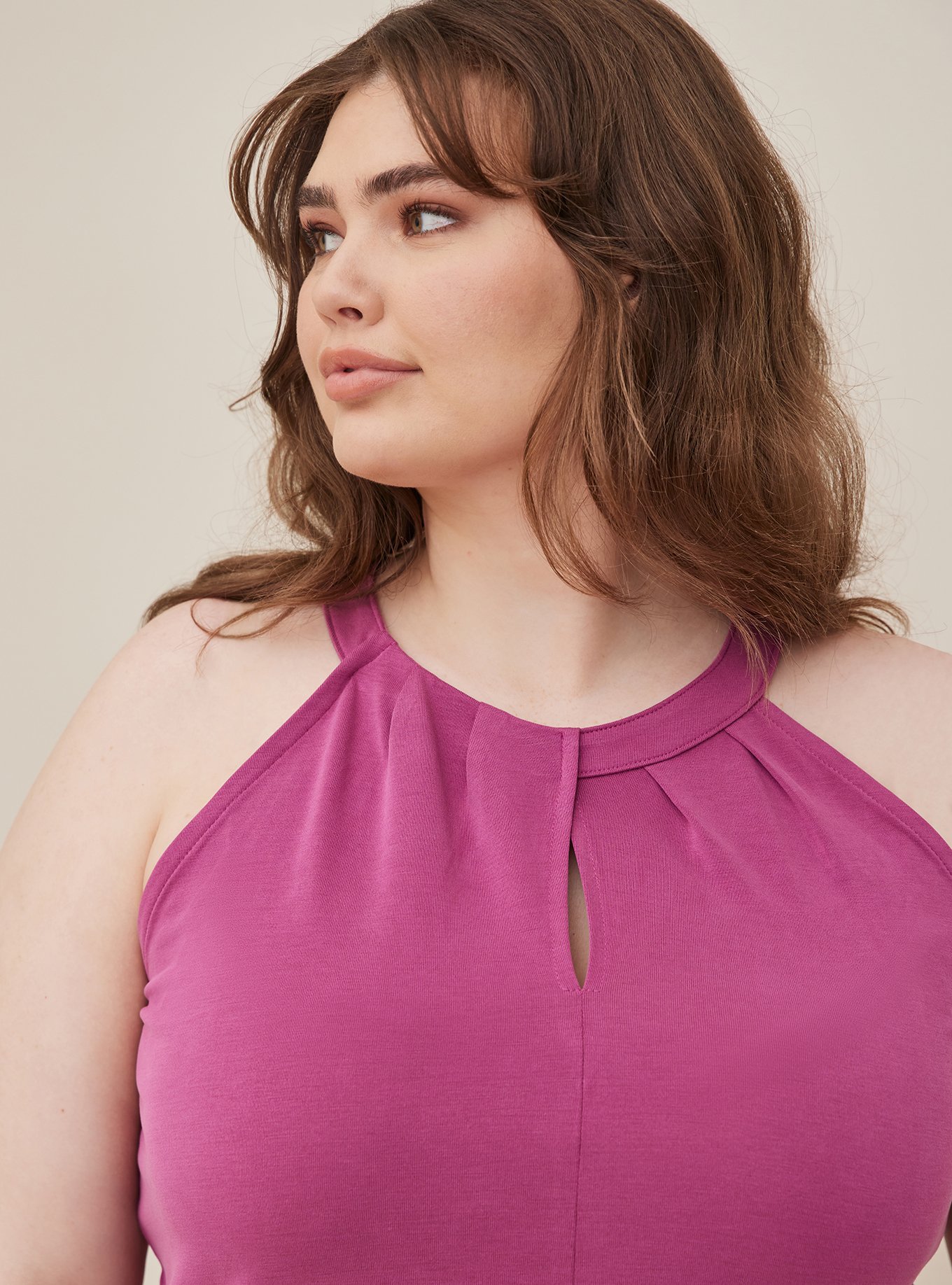 Plus Size - Knit Cupro High Neck Twist Top - Torrid
