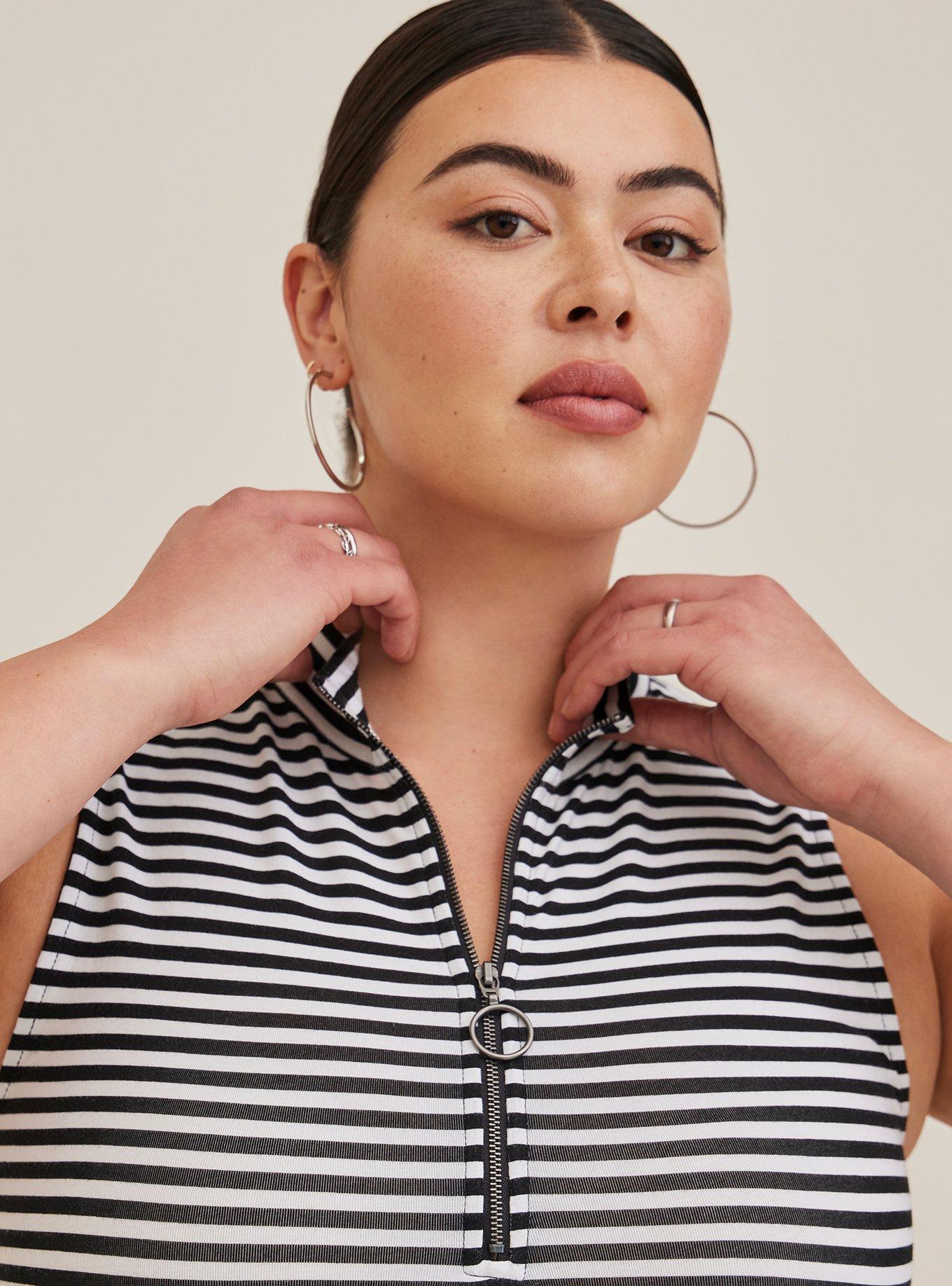 Plus Size - Foxy Mock Neck Zip Up Tank - Torrid
