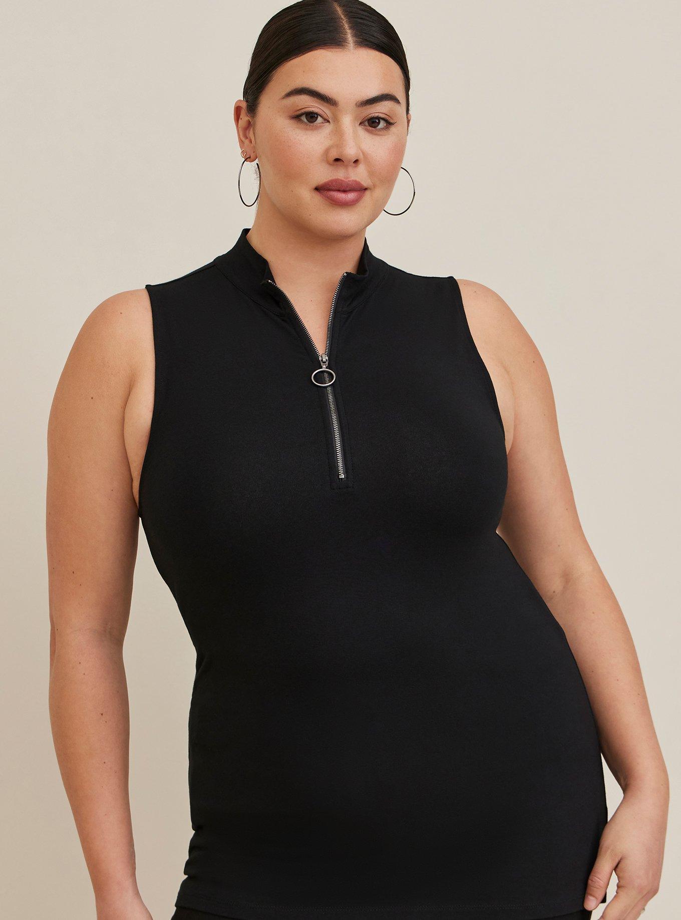 TORRID Foxy Mock Neck Zip Up Tank