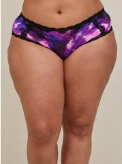 Microfiber Mid-Rise Hipster Panty With Cage Back, GRADIENT GALAXY BLACK, alternate