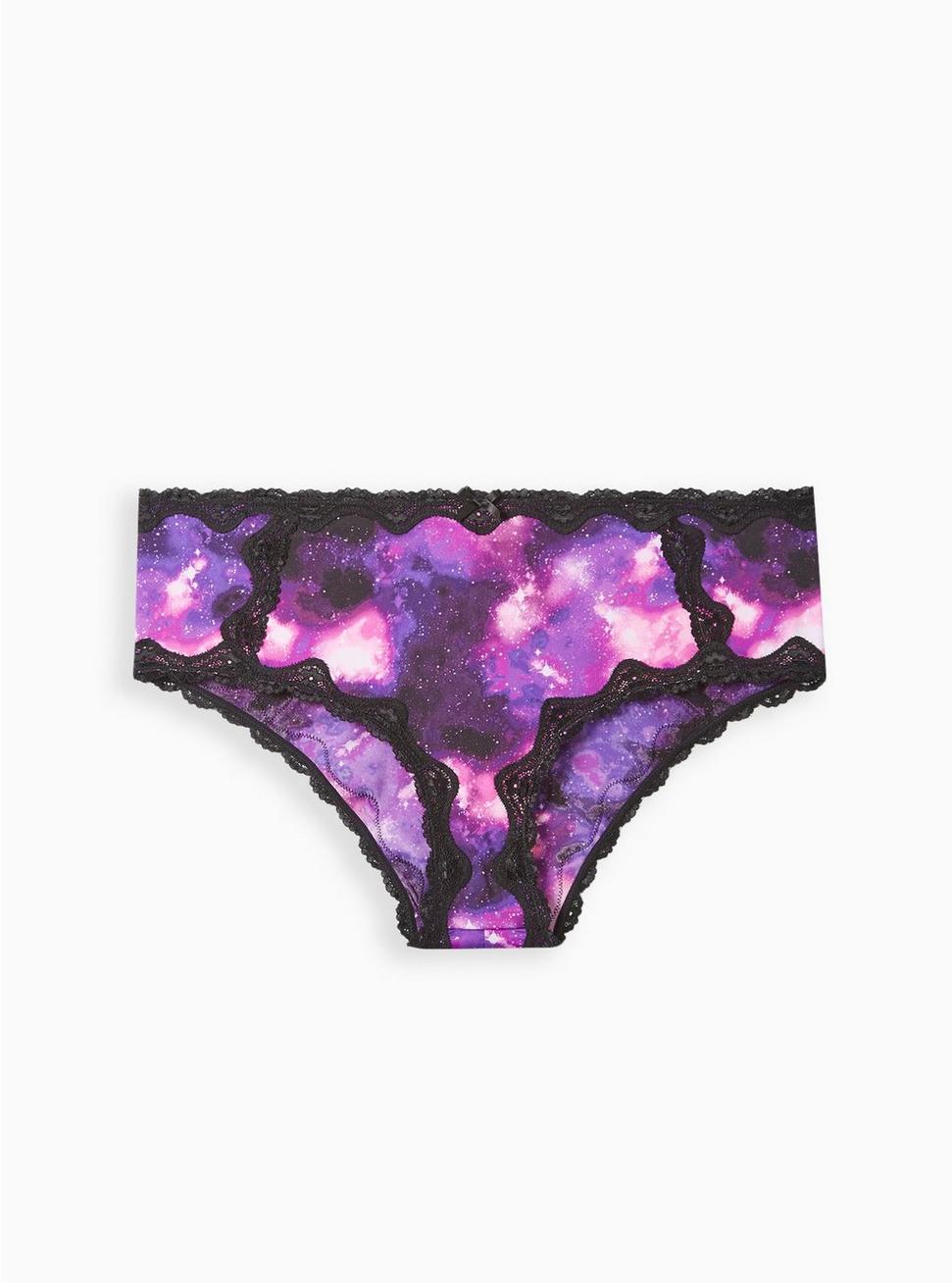 Microfiber Mid-Rise Hipster Panty With Cage Back, GRADIENT GALAXY BLACK, hi-res