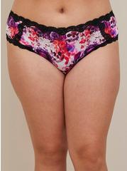 Microfiber Mid-Rise Hipster Panty With Cage Back, WATERCOLOR SKULL, alternate