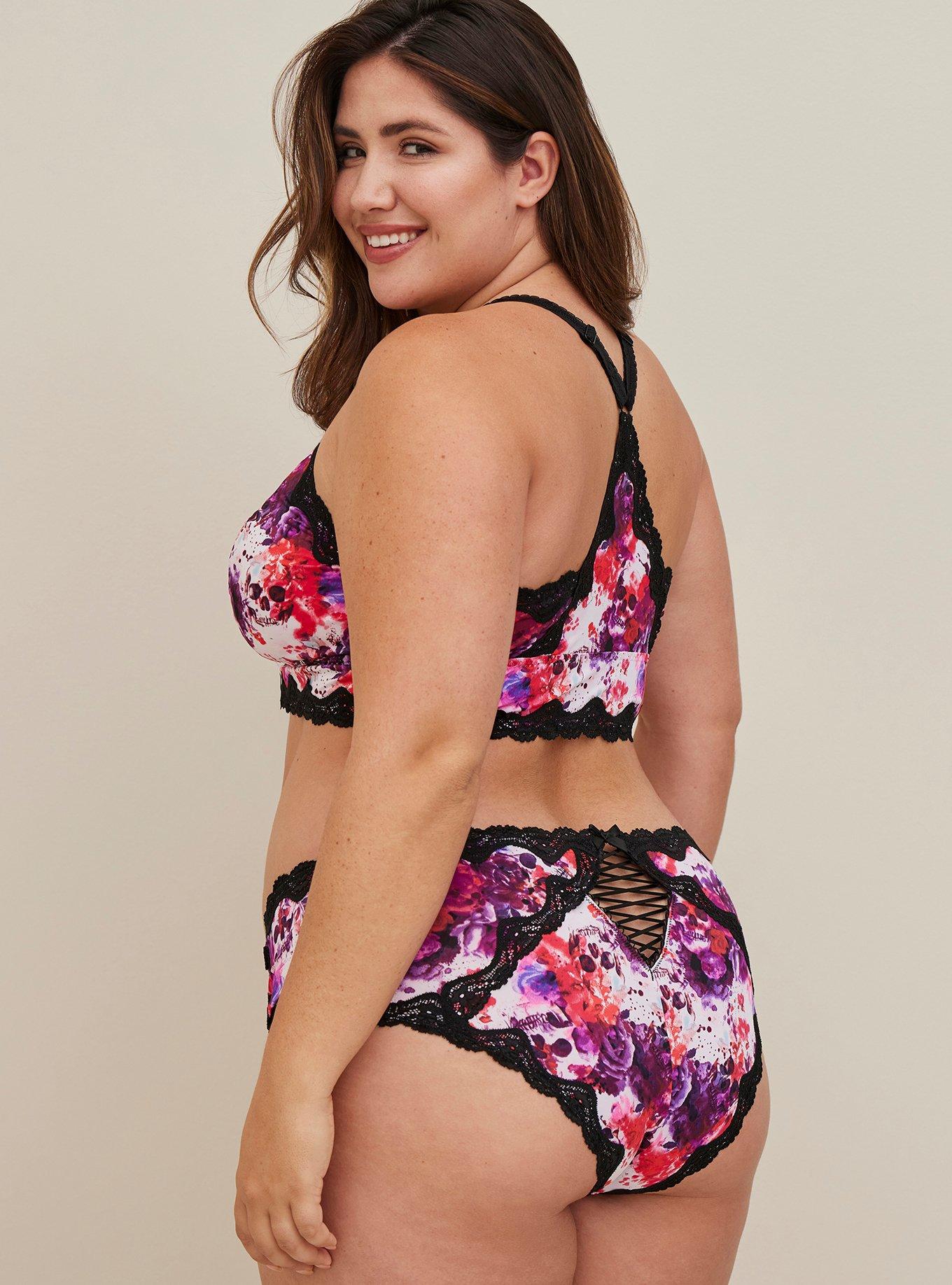 Torrid Hipster Panties Underwear Curve Floral Lace Cage Back Plus Size 1 14  / 16