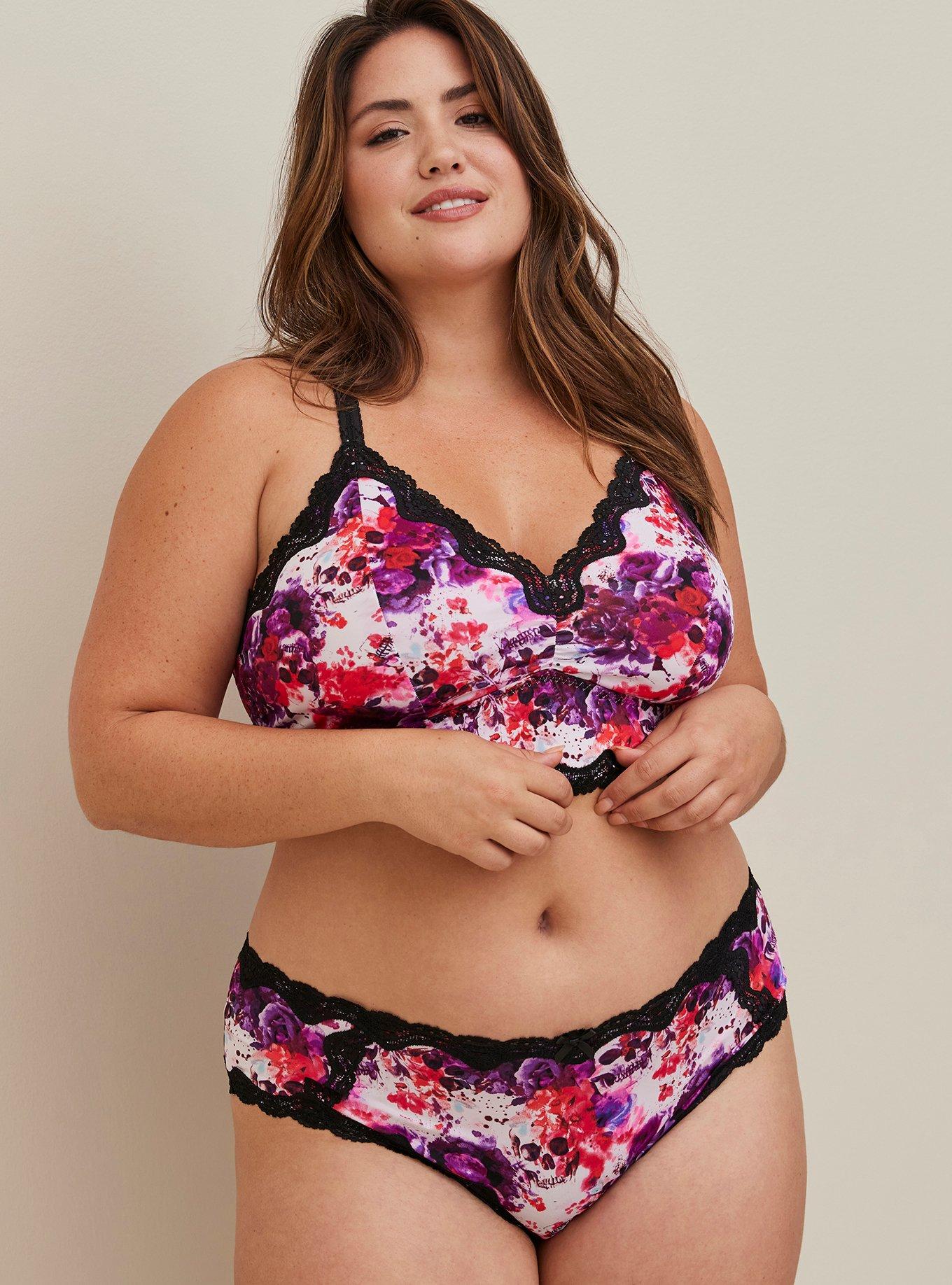 Torrid Purple Galaxy Bralette & Lattice Back Hipst Panty Set Plus