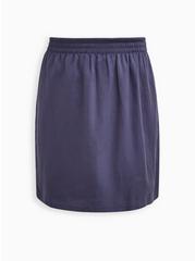 Plus Size Mini Linen High Waisted Skirt, BLUE, hi-res
