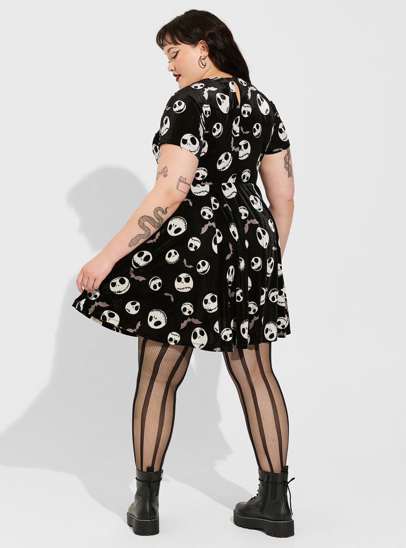 Plus Size - Disney The Nightmare Before Christmas Mini Velvet Collared  Dress - Torrid