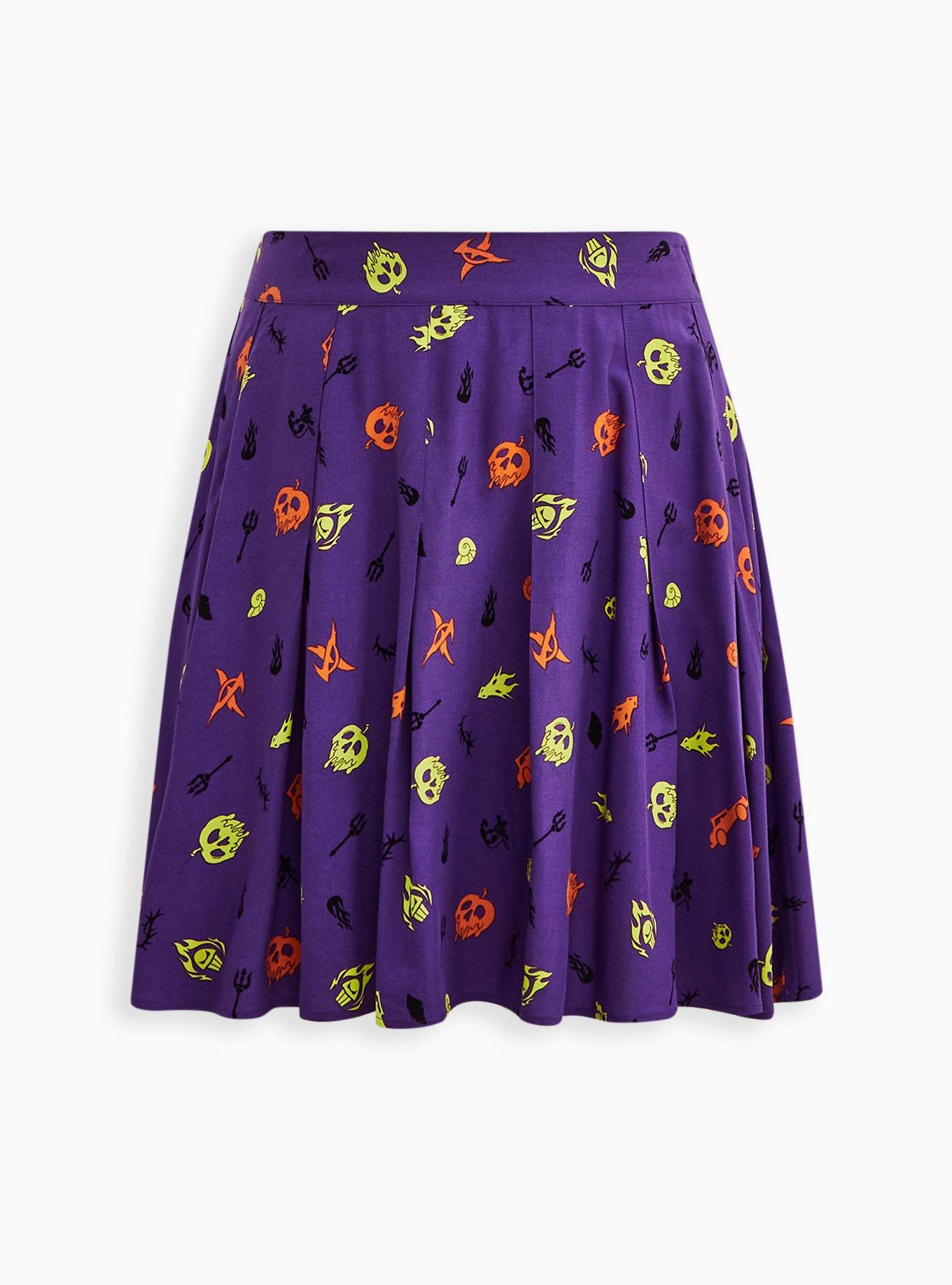 Plus Size - Disney Villains Halloween Mini Skater Skirt - Challis Purple -  Torrid