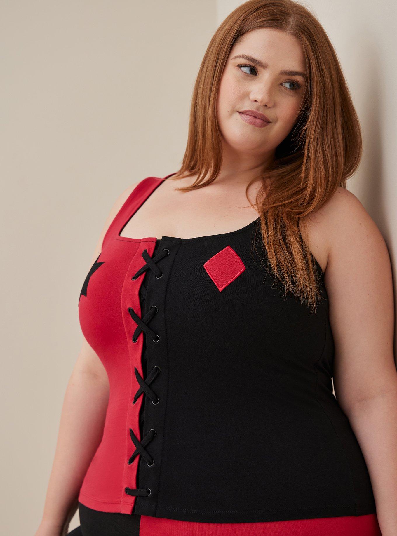 Plus Size - DC Harley Quinn Foxy Corset Front Tank - Torrid Plus Size - DC Harley Quinn Foxy Corset Front Tank - Torrid