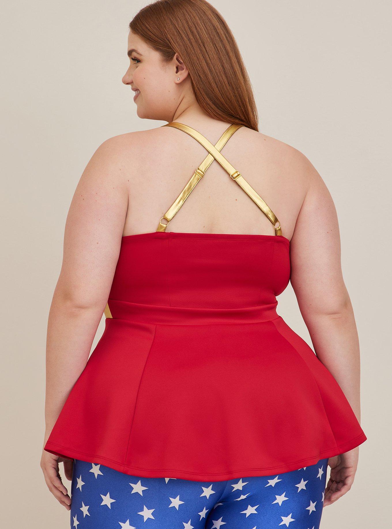 Plus Size DC Wonder Woman Peplum Scuba Tank Torrid