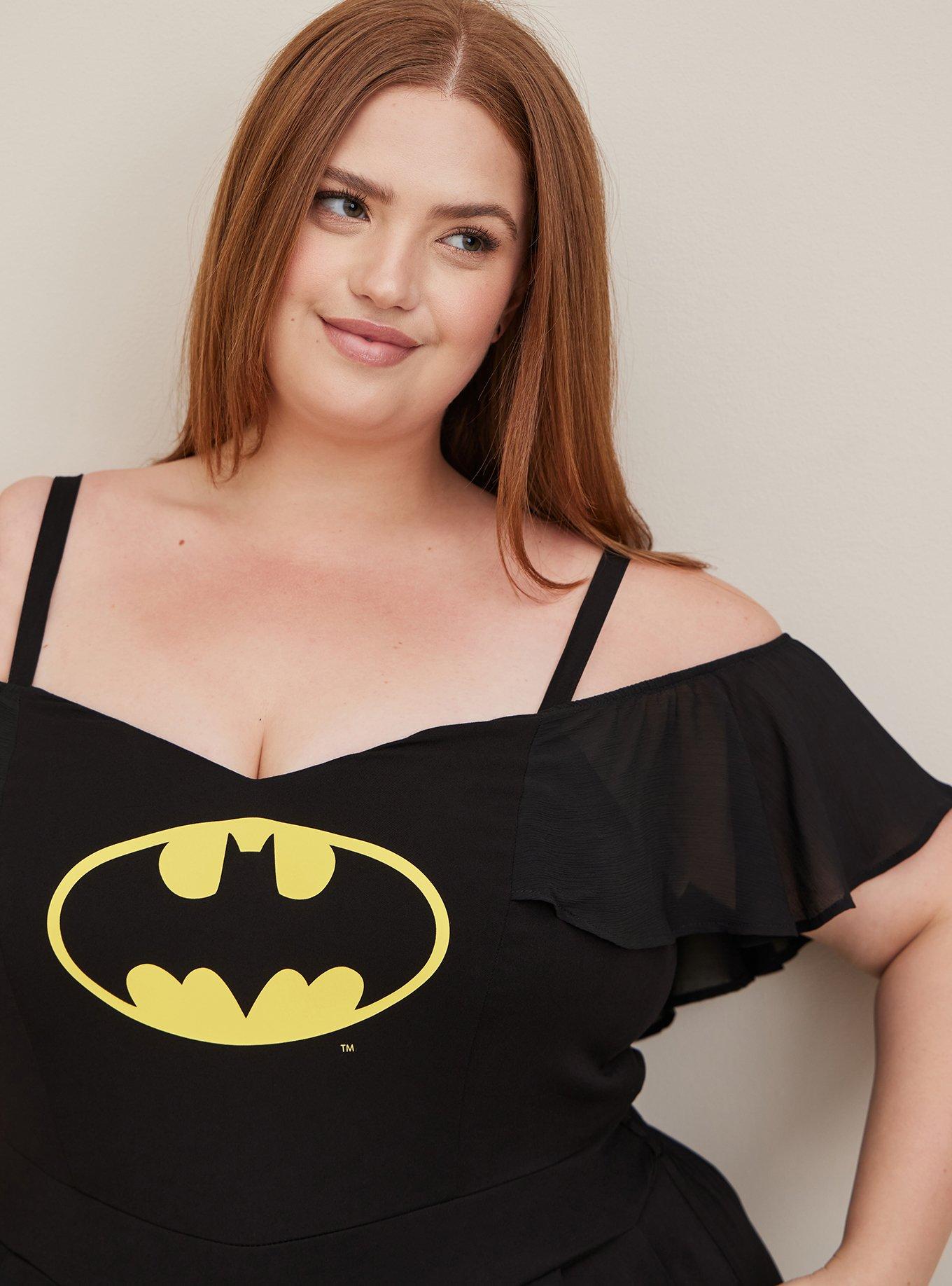 Batman Stretch Challis Short Romper, MULTI, alternate