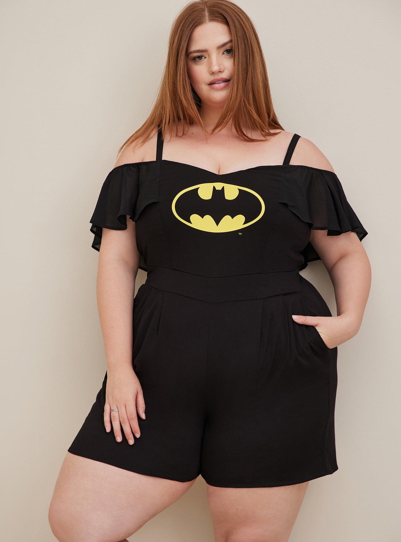 Batman Stretch Challis Short Romper, MULTI, alternate