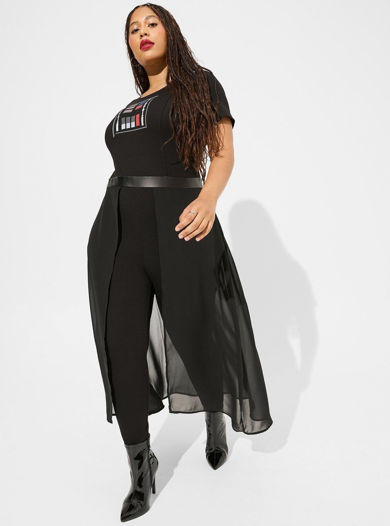 beweging Op grote schaal Extreem Plus Size - Star Wars Darth Vader Lightweight Ponte Skirted Pant Romper -  Torrid